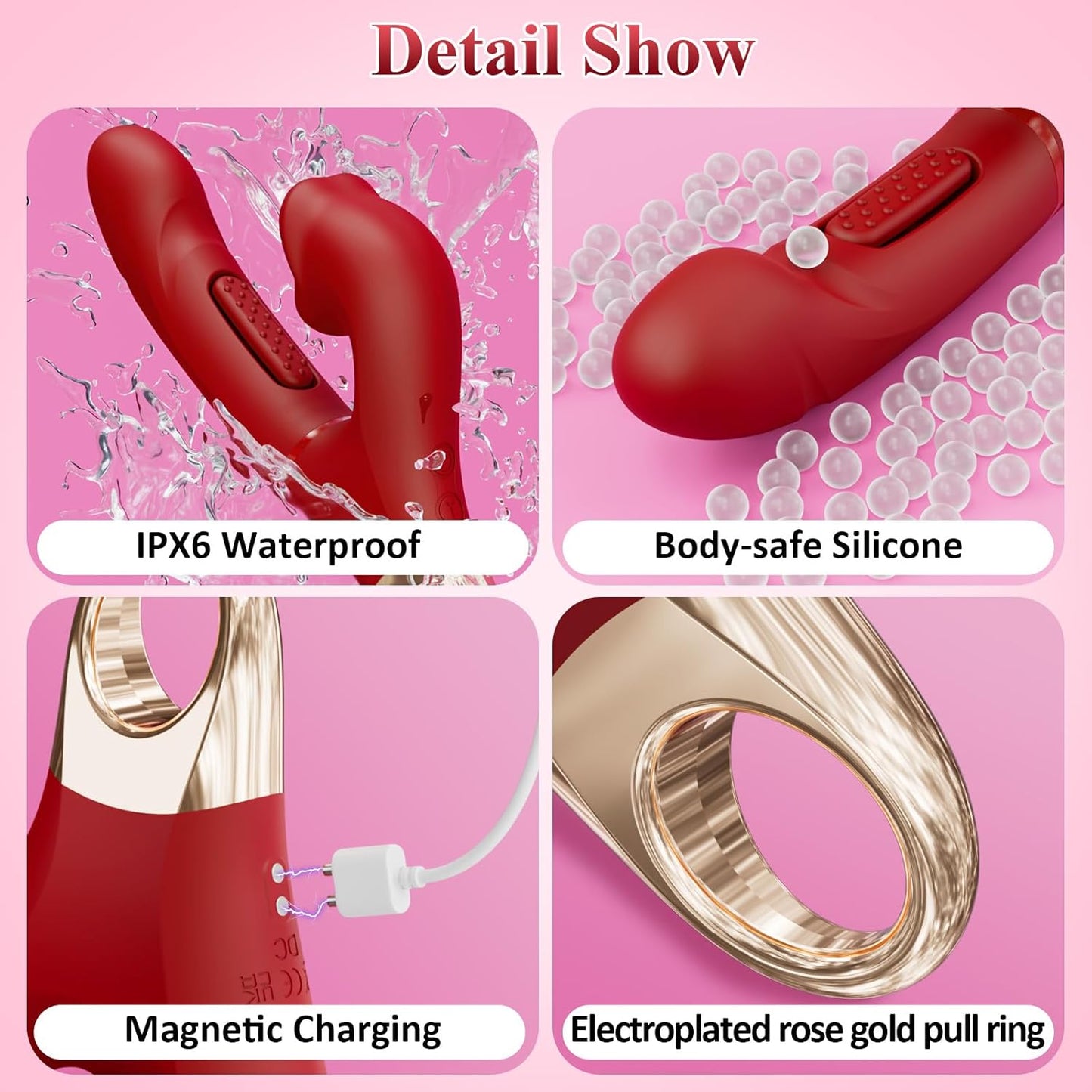 GripLust 3 - in - 1 Thrusting, Flapping & Biting Vibrator - Vixen | Nova Network