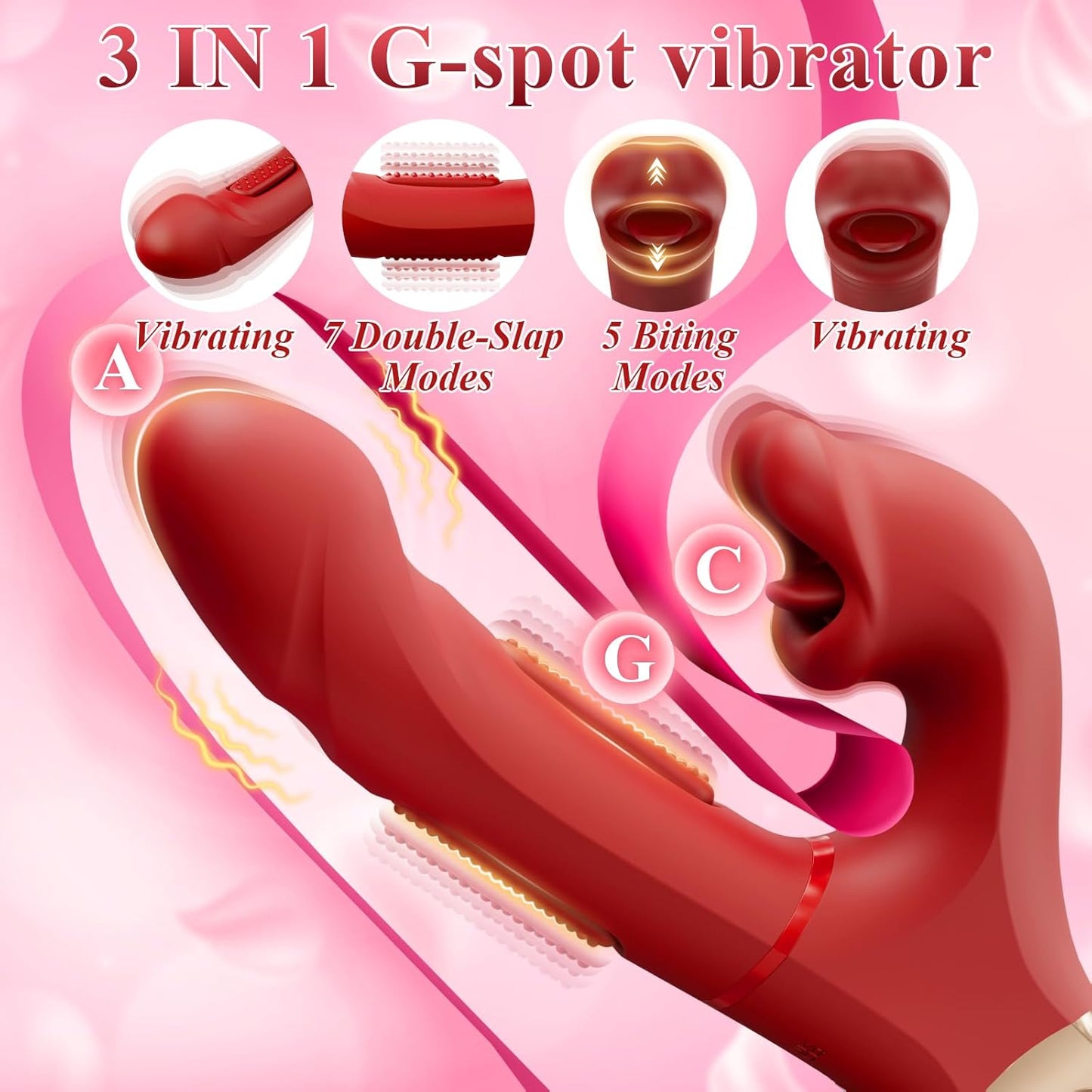 GripLust 3 - in - 1 Thrusting, Flapping & Biting Vibrator - Vixen | Nova Network