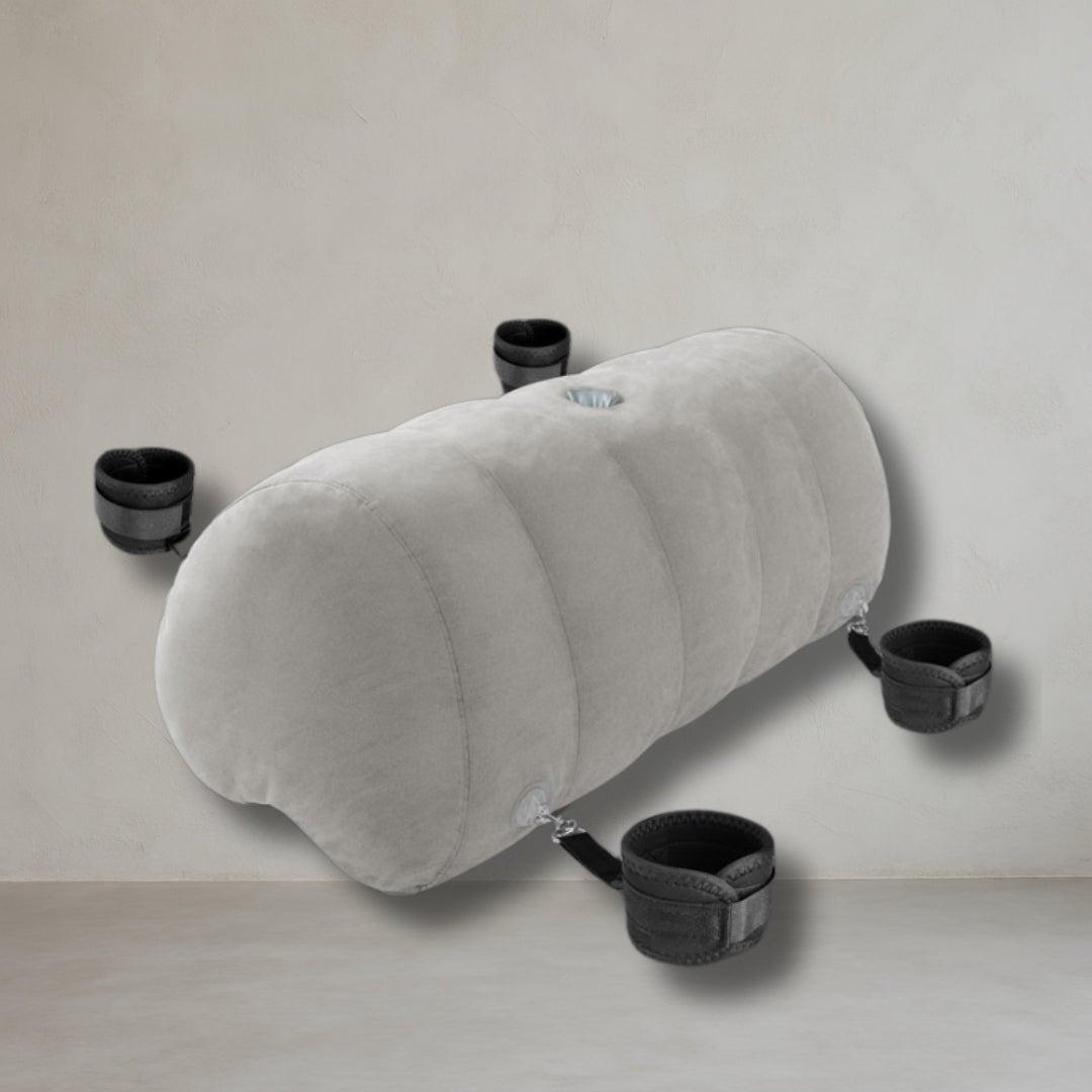Heart - Shaped Inflatable Bondage Pillow | Toy Mount Cushion with Cuffs, Straps & Clamps | Bedroom Wedge Kit for Couples - Vixen | Nova Network