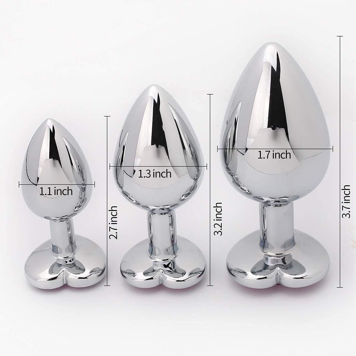 HeartGem 3-Piece Metal Heart Jewel Butt Plug Set - Vixen | Nova Network