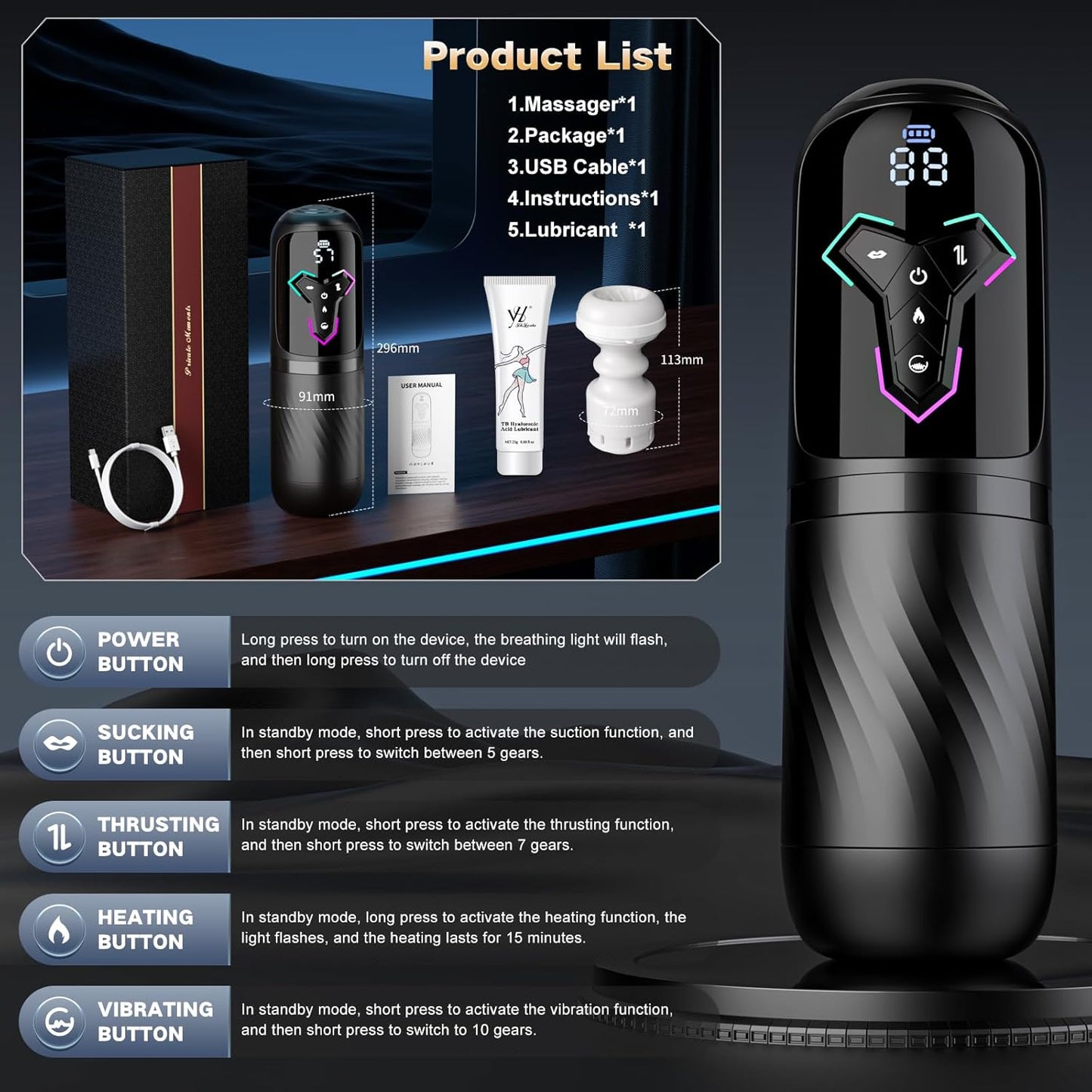 HeatStroke Smart Penis Pump Masturbator - Vixen | Nova Network