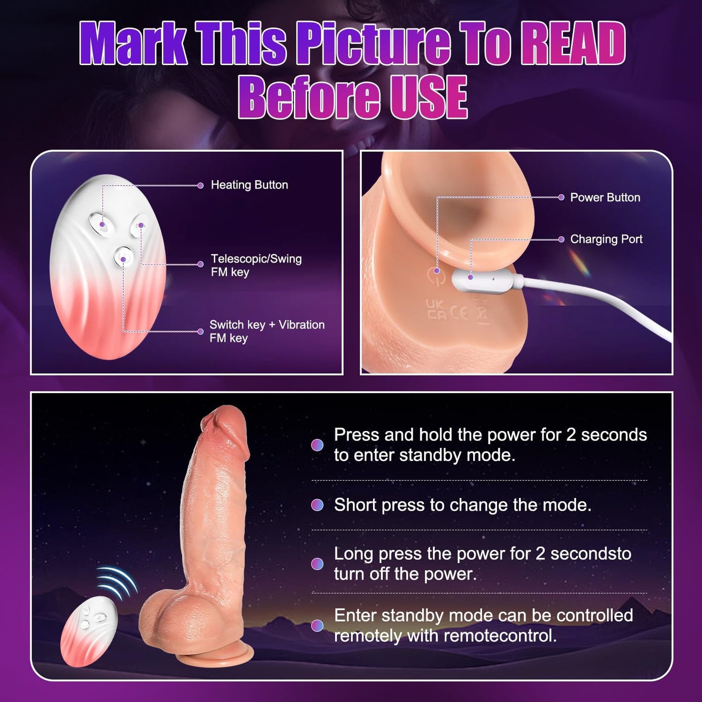 HeatTitan Huge Heating Thrust Dildo Vibrator - Vixen | Nova Network