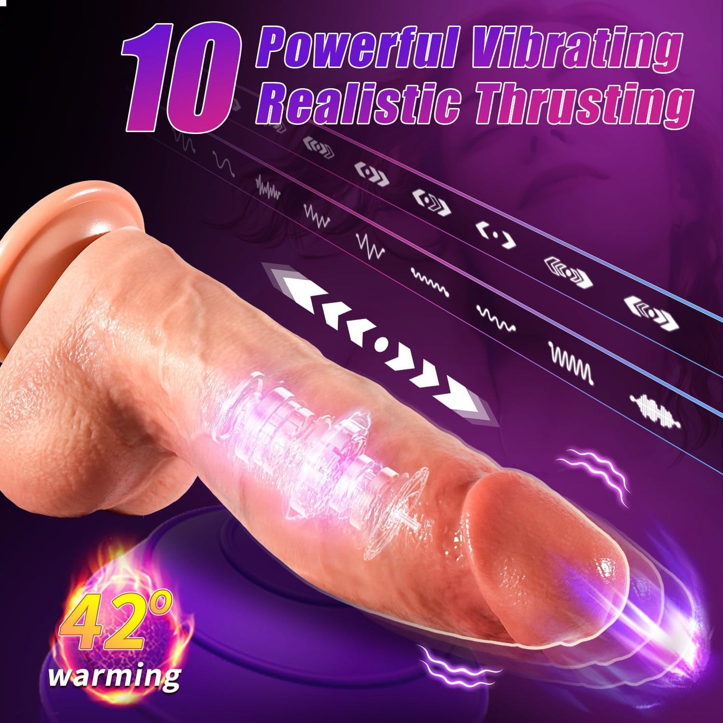 HeatTitan Huge Heating Thrust Dildo Vibrator - Vixen | Nova Network