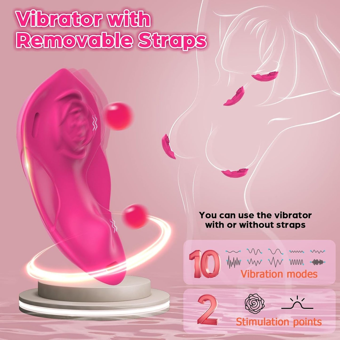 HiddenPetal Wearable Panty Vibrator Rose 10 Modes - Vixen | Nova Network