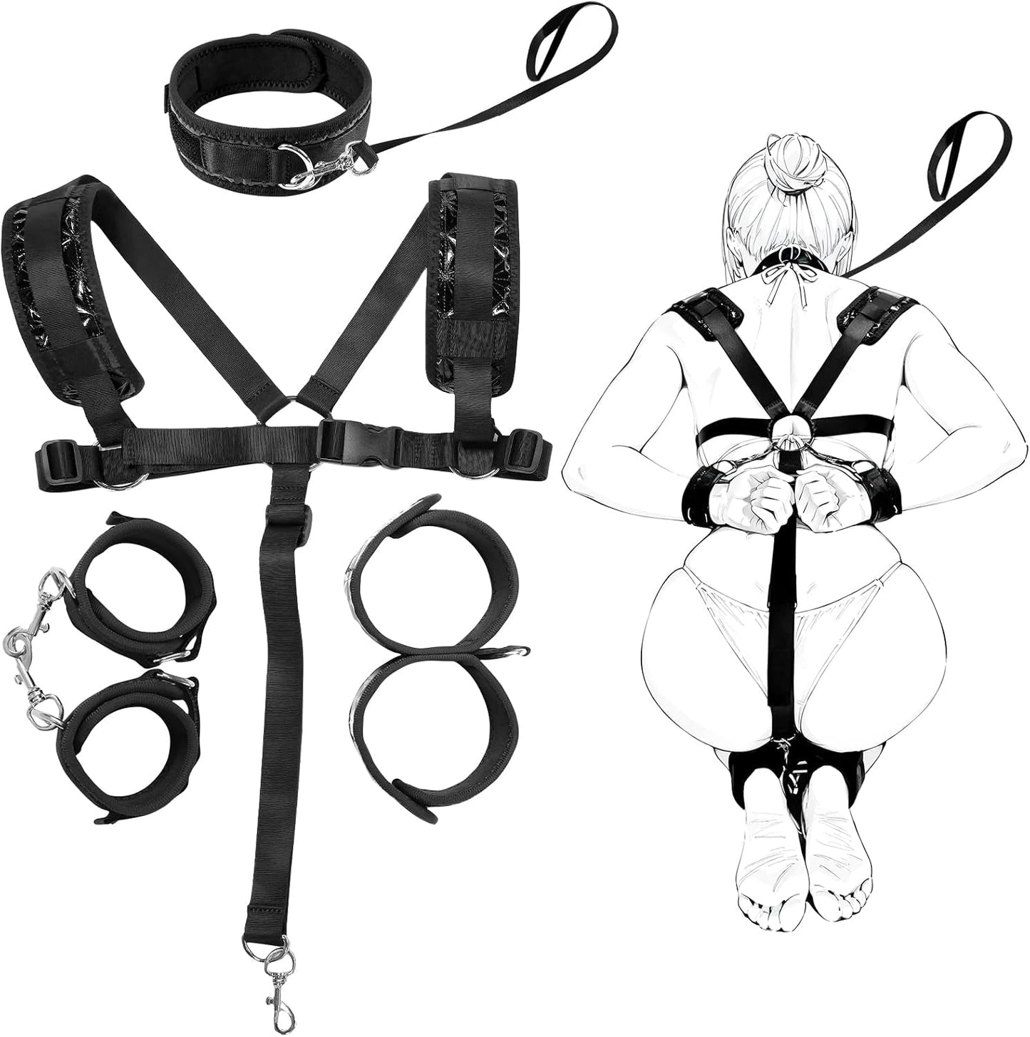IvyBind Neck-to-Ankle BDSM Strap Kit for Couples - Vixen Adult Playroom