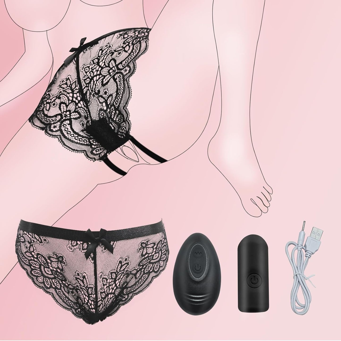 LaceLure Crotchless Panty Vibrator - Vixen | Nova Network