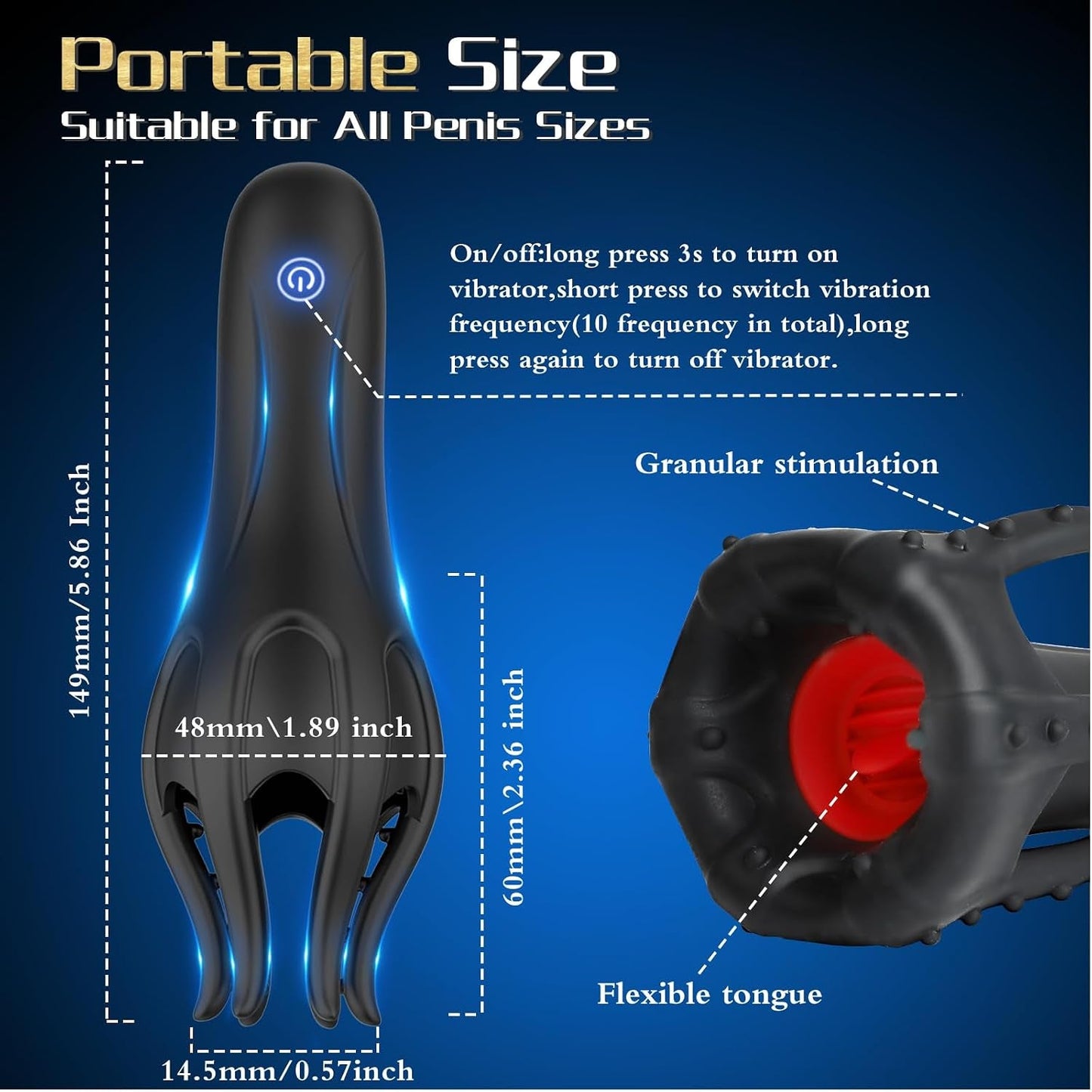 Lick & Stroke 3-in-1 Male Vibrator – Tongue Licking Trainer, 10 Modes - Vixen Adult Playroom