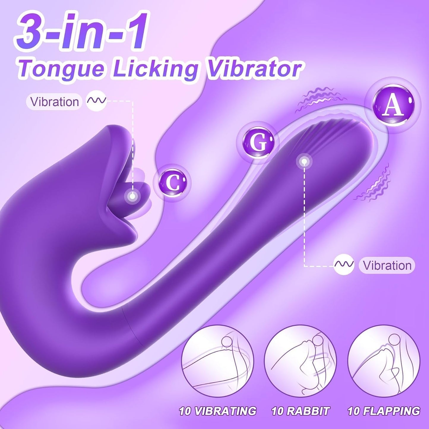LickAura Tongue G - Spot Vibrator, 20 Modes - Vixen | Nova Network