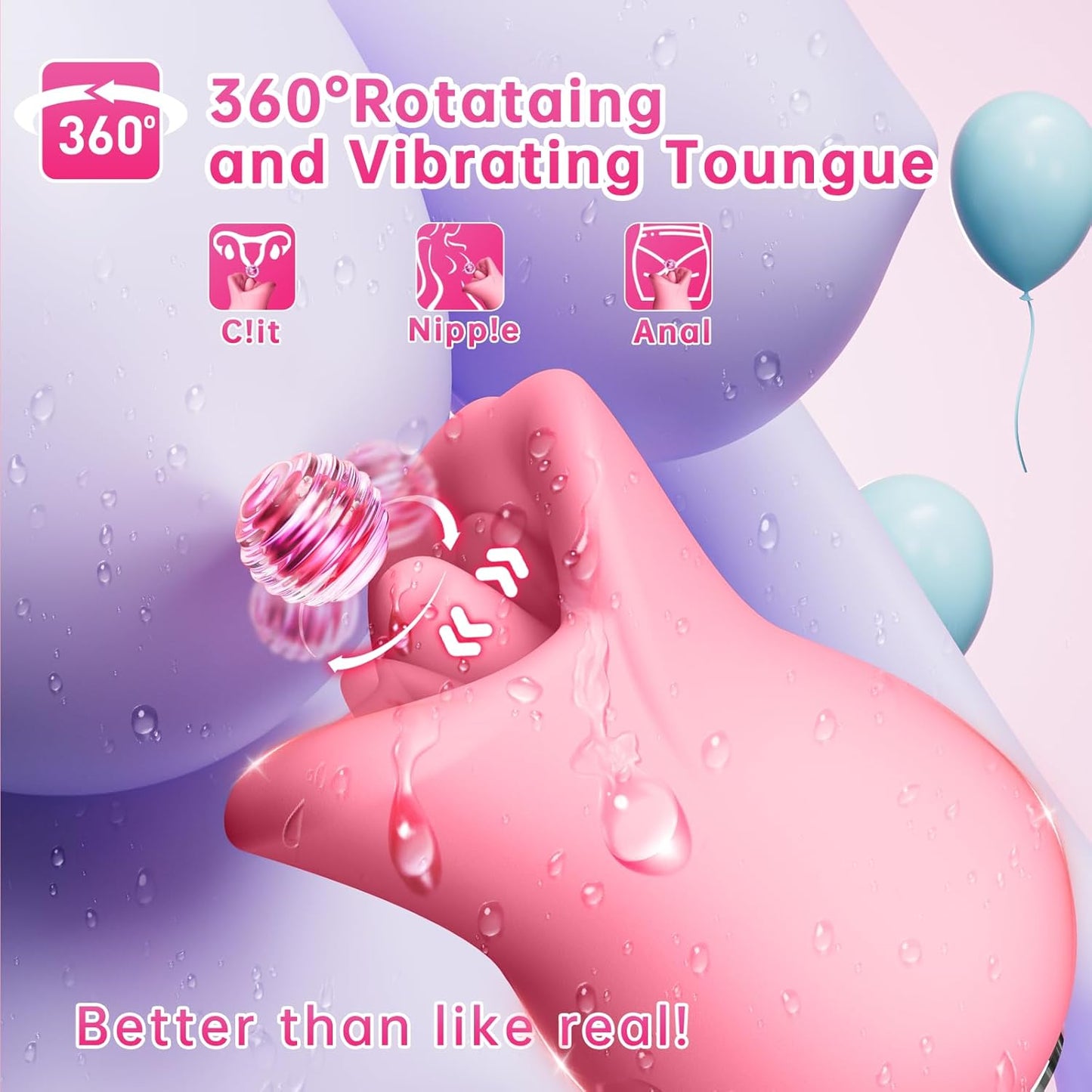 LickKiss 3 - in - 1 Mouth & Tongue Vibrator - Vixen | Nova Network