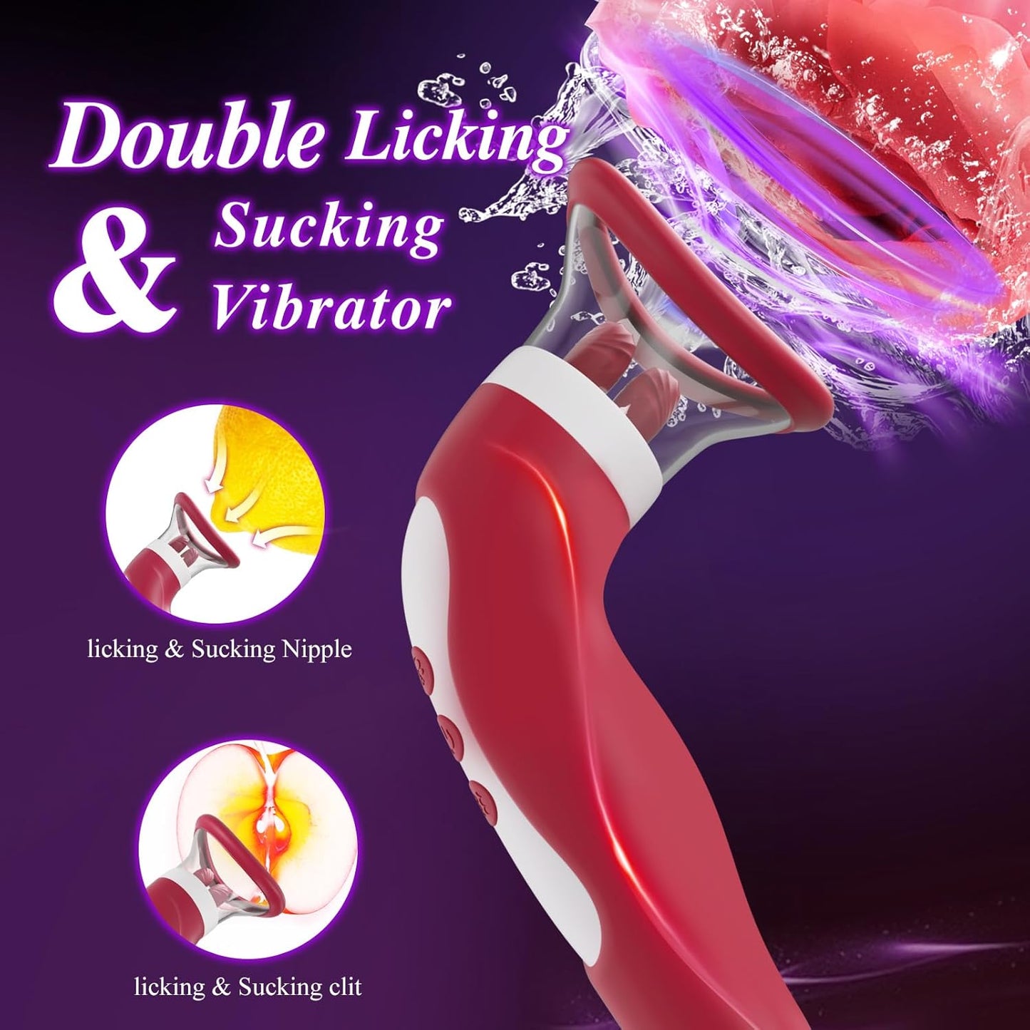 LickLuxe Clit & Nipple Licking Suction Vibrator - Vixen | Nova Network