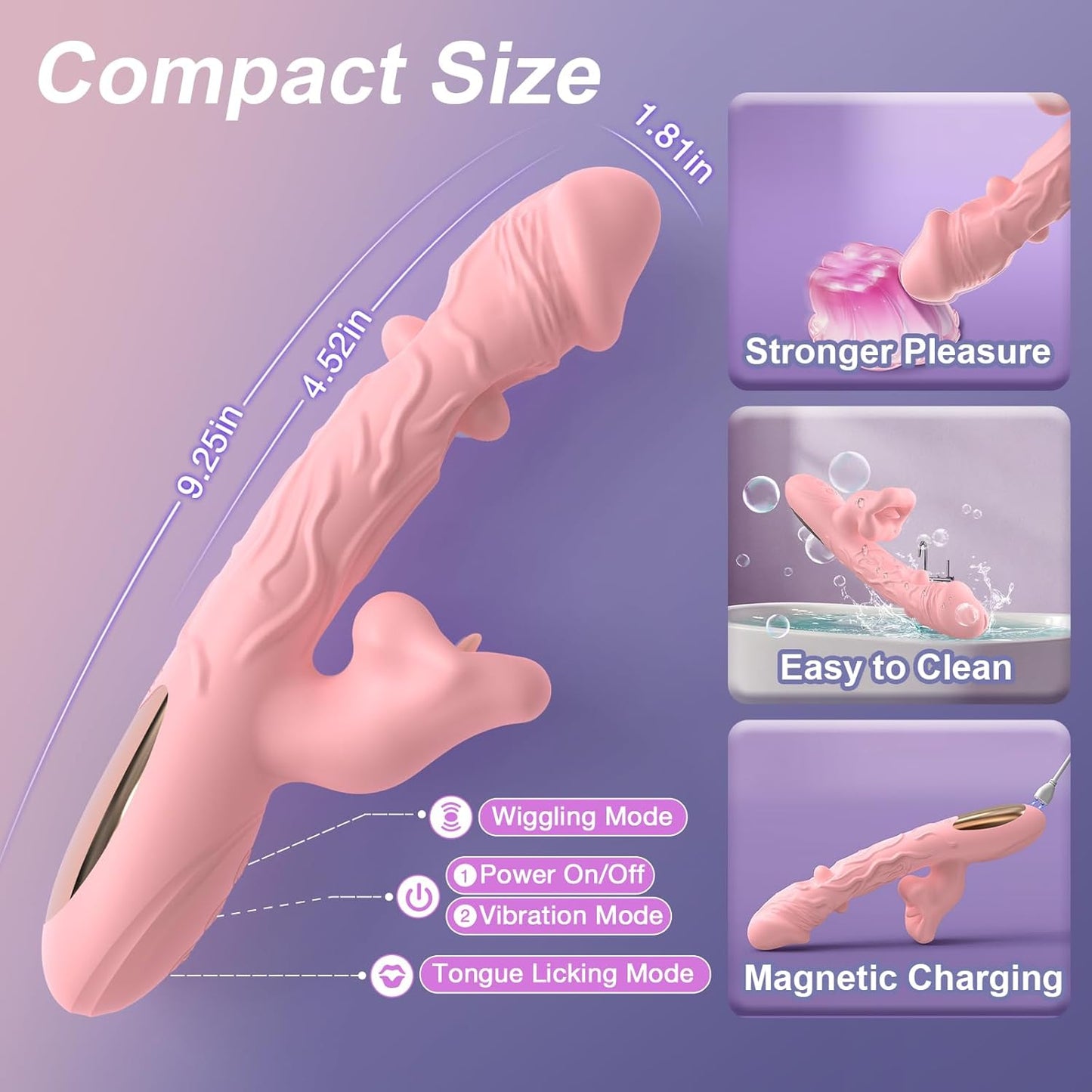 LickPulse 3 - in - 1 Wiggling & Licking Vibrator - Vixen | Nova Network