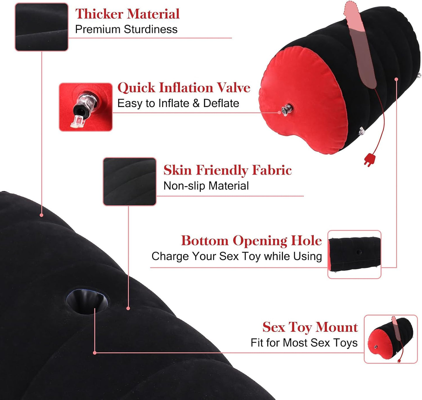 LoveLock Inflatable Heart - Shaped Dildo Mount Sex Pillow - Vixen | Nova Network