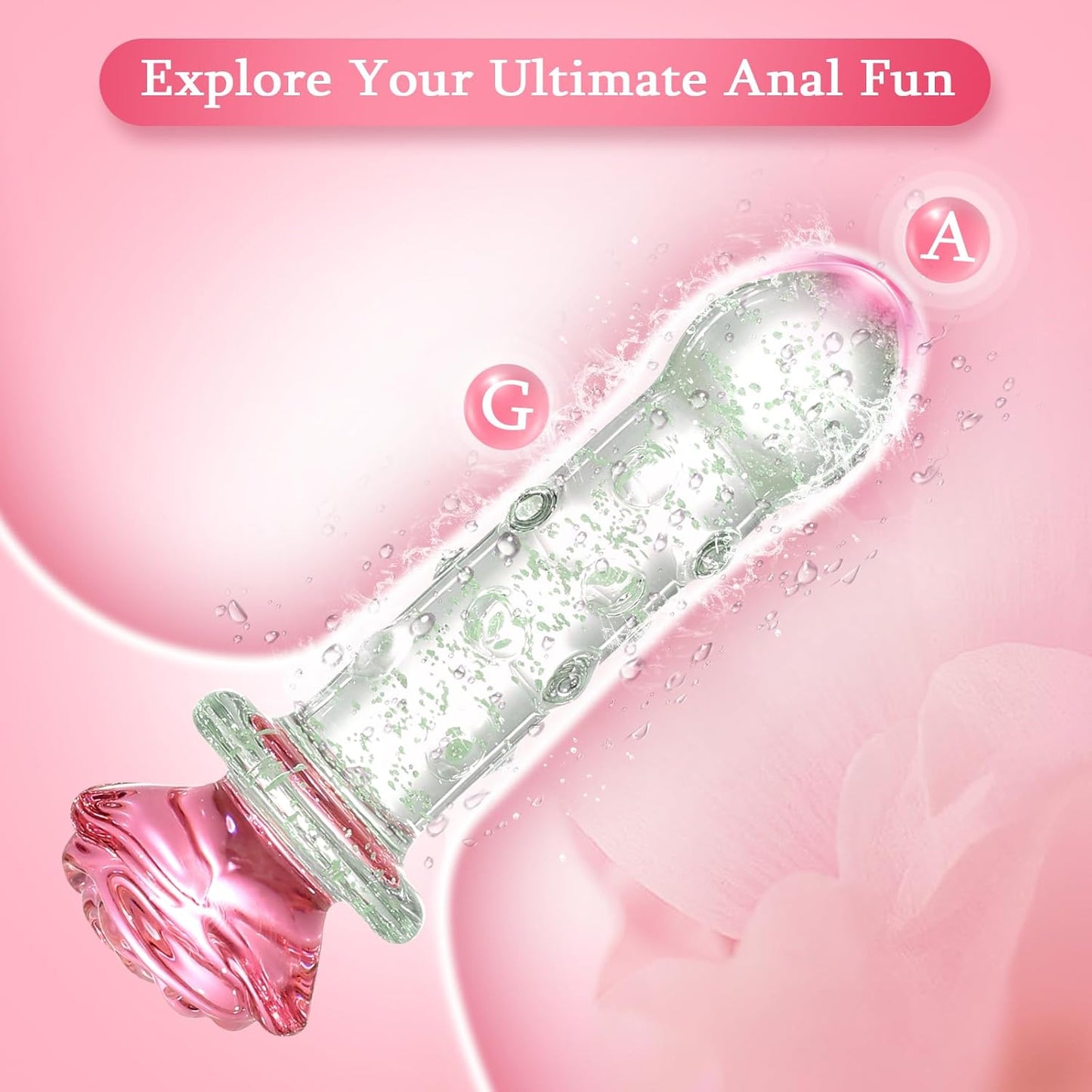LumiRose Stimulating Beads Glass Plug - Vixen | Nova Network