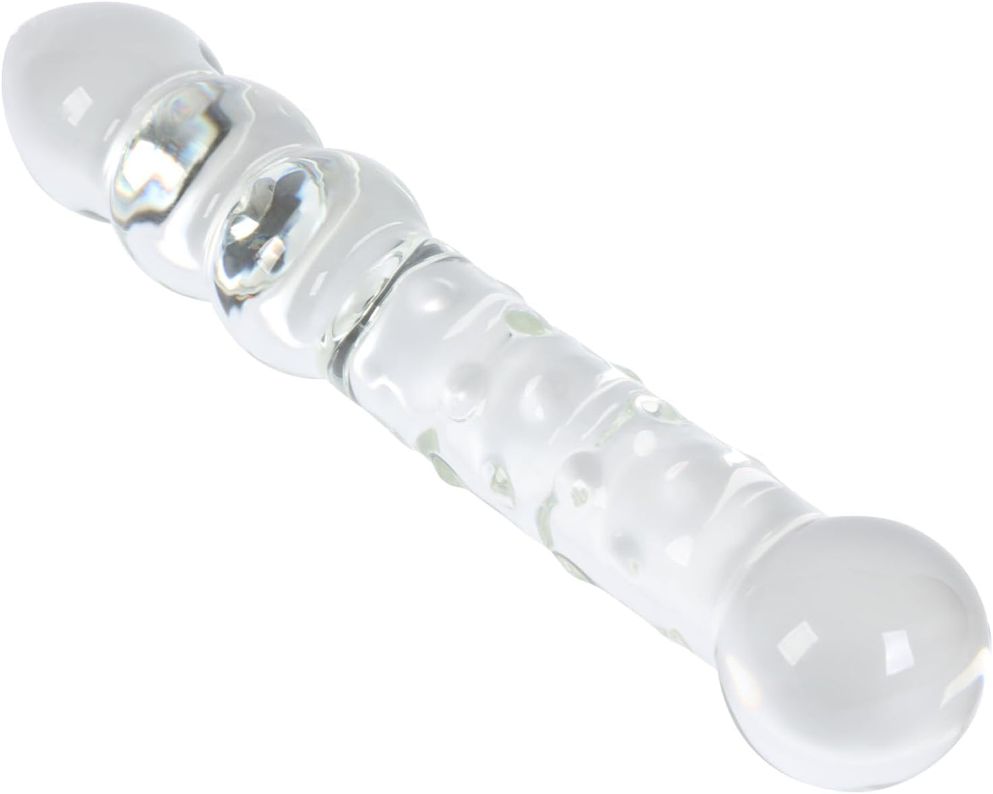 LustSphere XL Glass Dual Ended Anal Beads Wand - Vixen | Nova Network