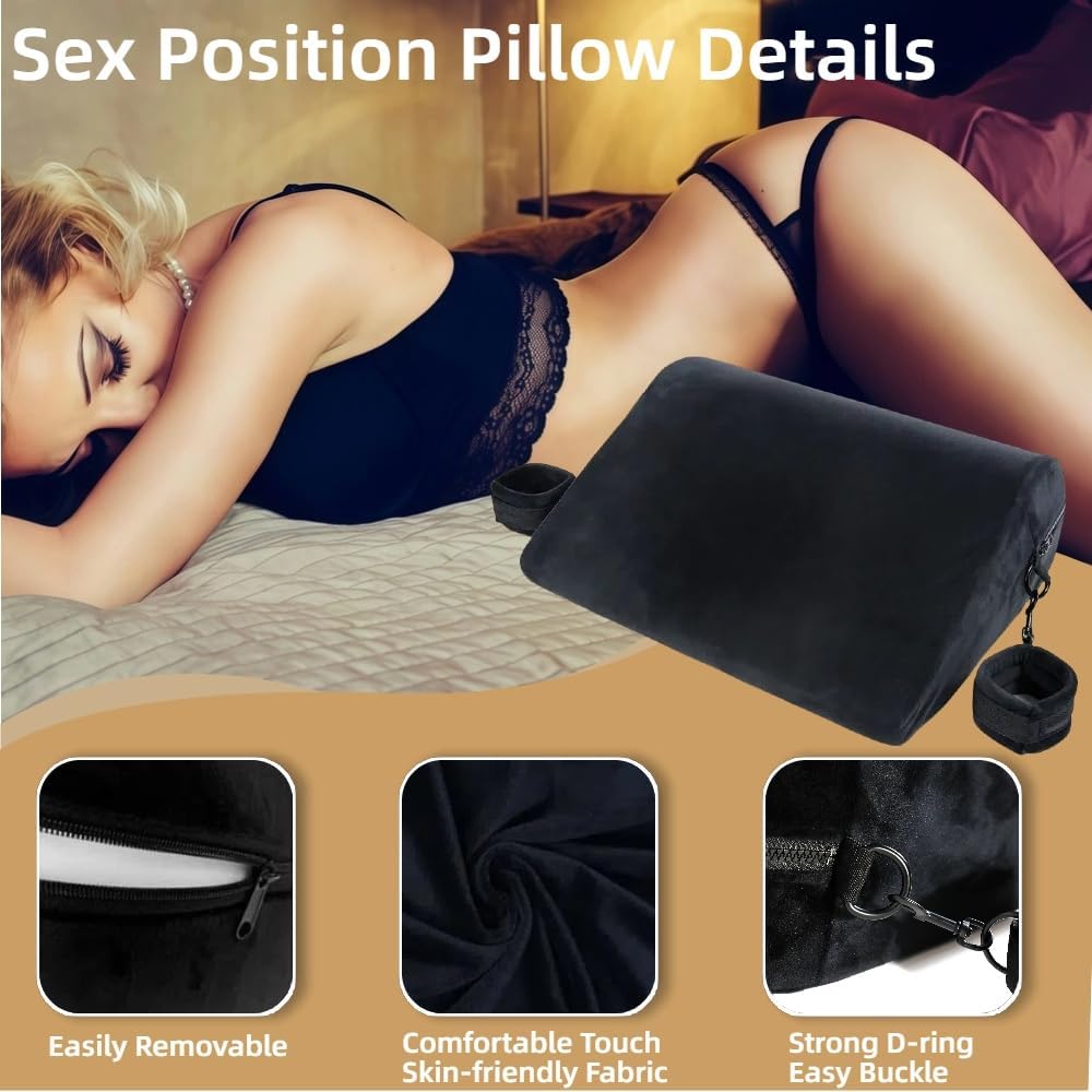 MidnightCurve Sex Position Pillow with Restraint Cuffs - Vixen | Nova Network