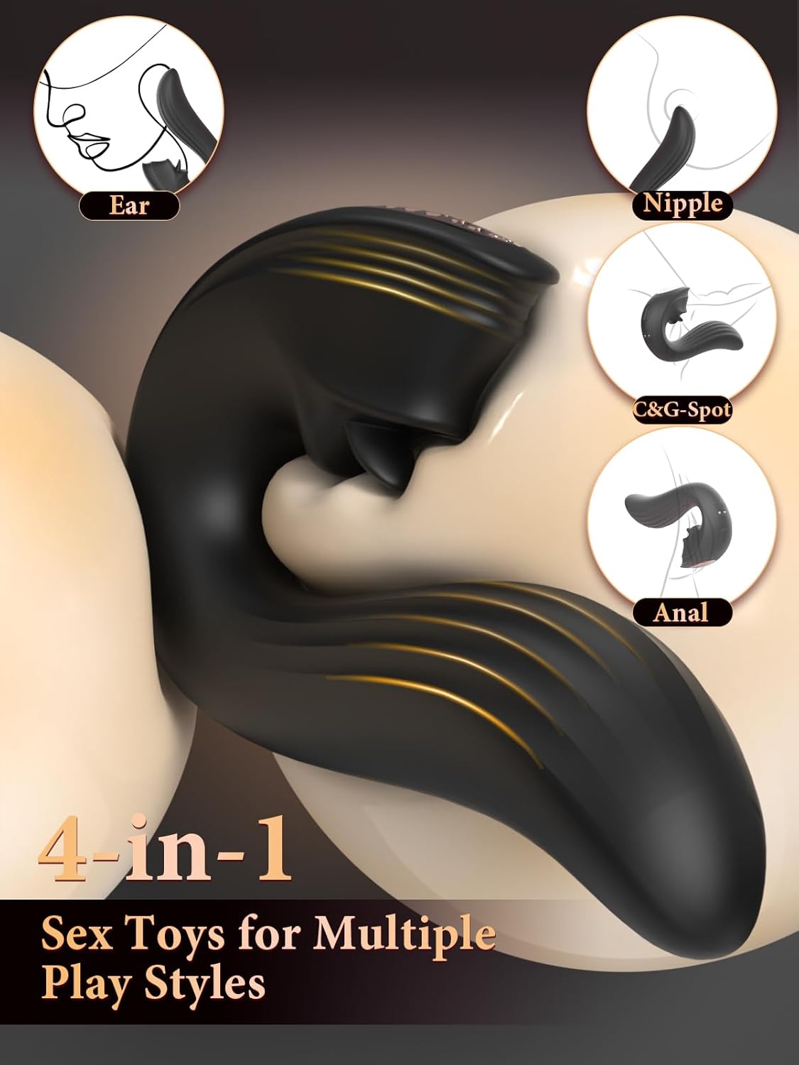 MidnightLick Triple Stimulation Tongue Vibrator - Vixen | Nova Network