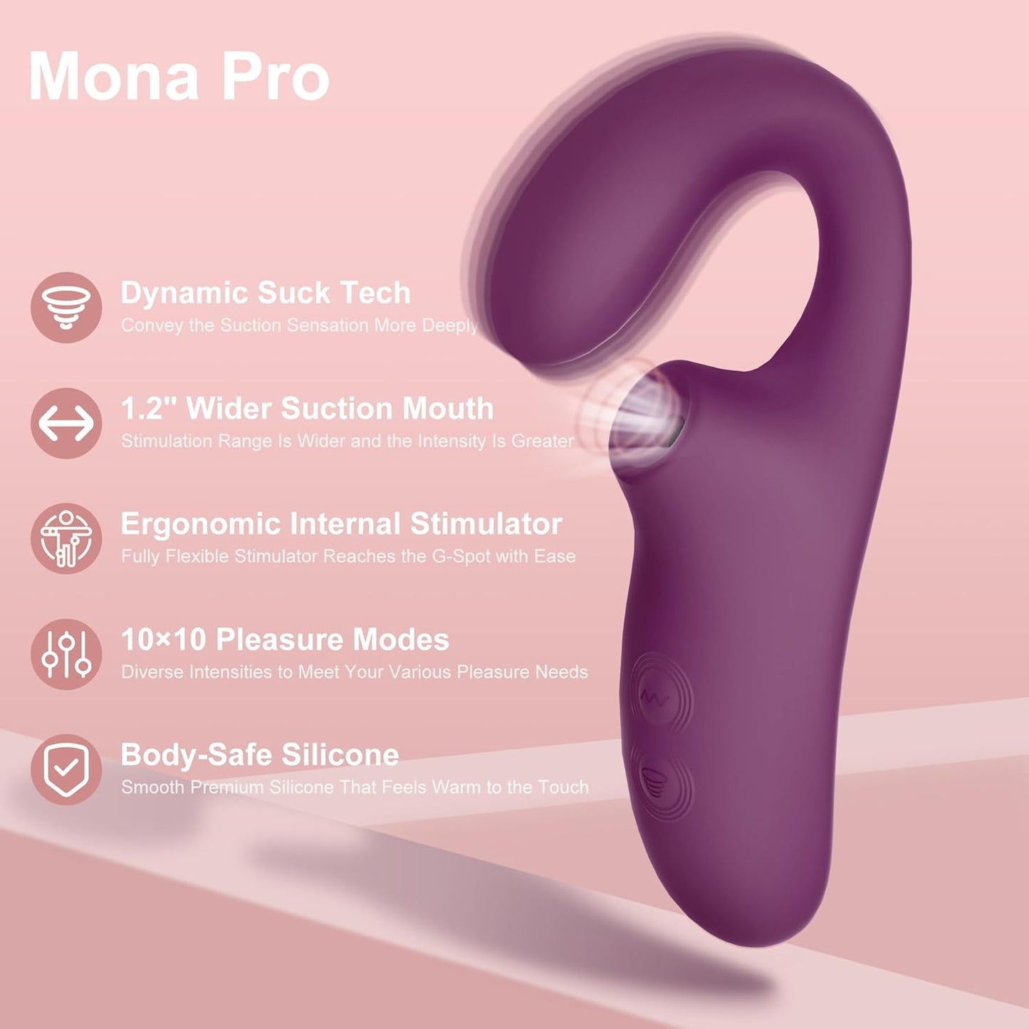 MidnightVibe Dual Pleasure Suction Vibrator - Vixen | Nova Network