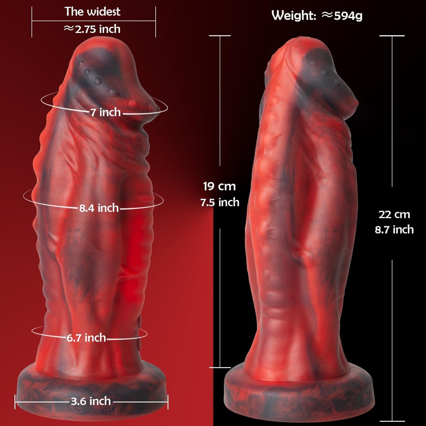MonsterPulse 8.5" Thick Vibrator Dildo for Deep Play - Vixen | Nova Network
