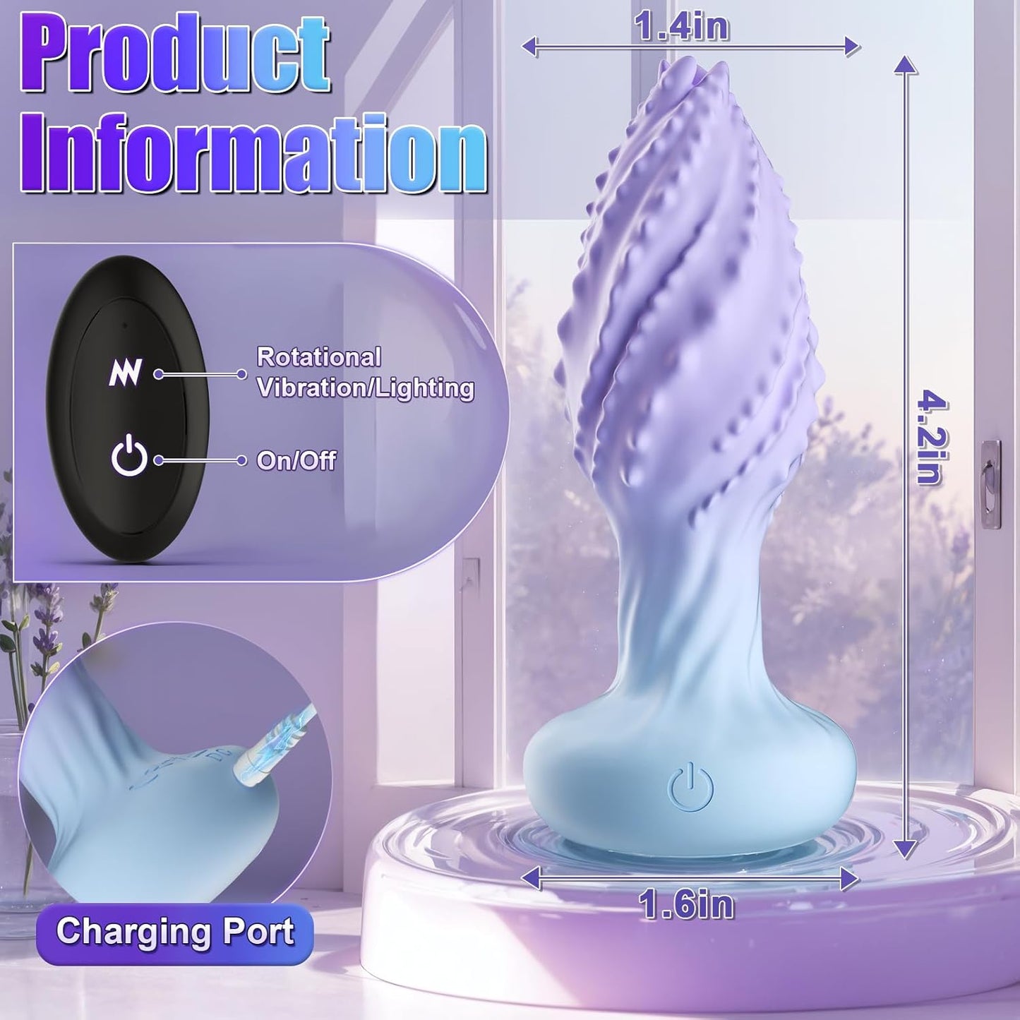 MonsterSpin 360° Rotating Anal Plug with LED Lights - Vixen | Nova Network
