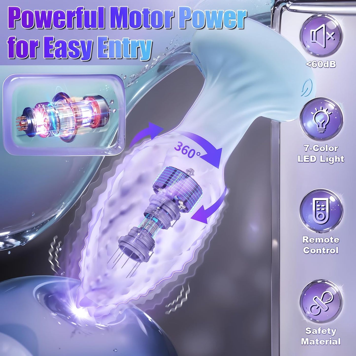 MonsterSpin 360° Rotating Anal Plug with LED Lights - Vixen | Nova Network