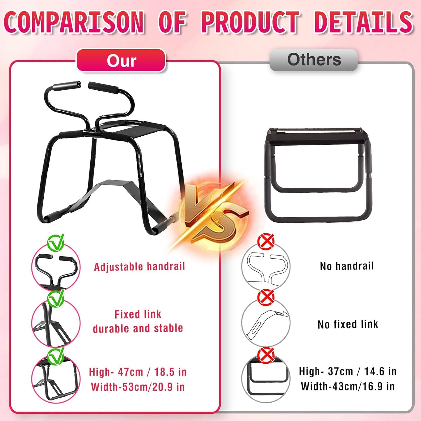 MountDeep Multifunctional Sex Chair with Handrails - Vixen | Nova Network