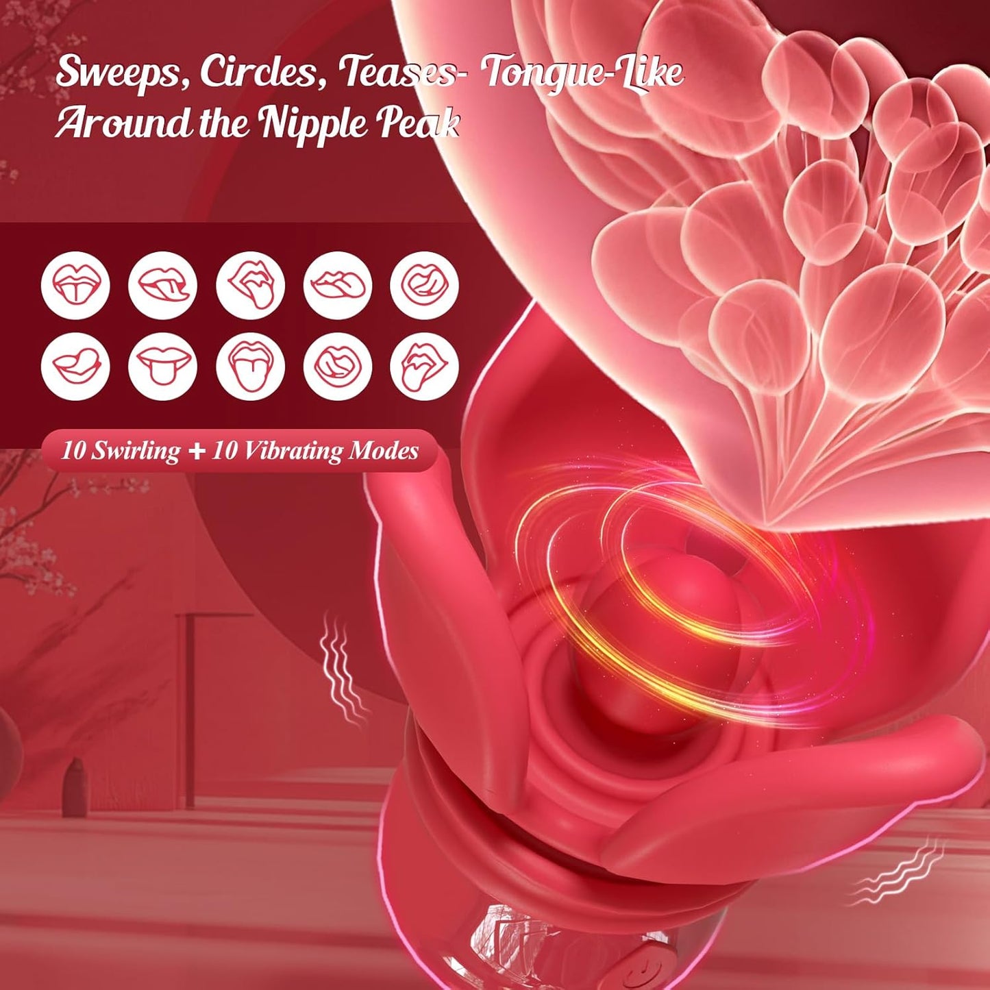 NipBloom Triple Stimulation Swirling Vibrator - Vixen | Nova Network