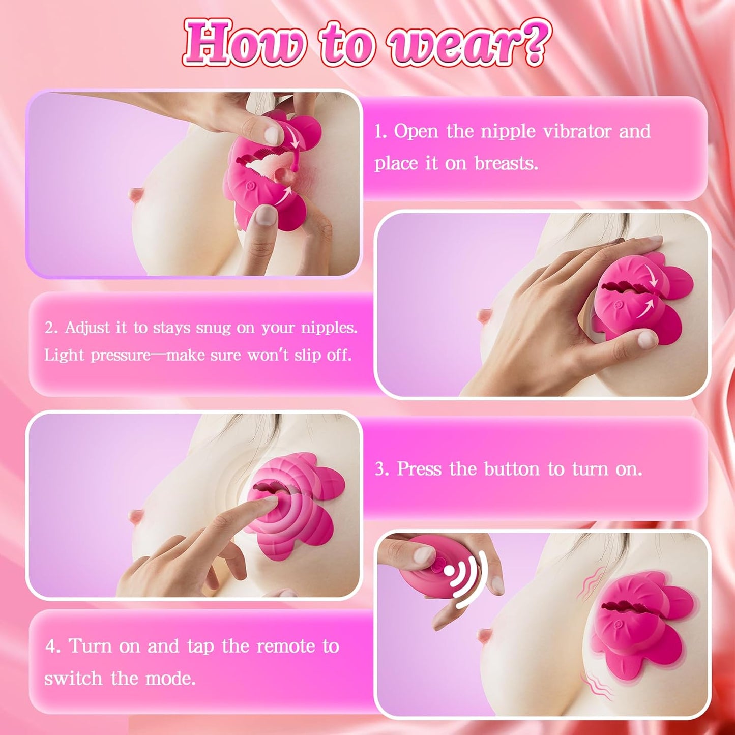 NipPetal Remote Vibrating Nipple Clamps - Vixen | Nova Network