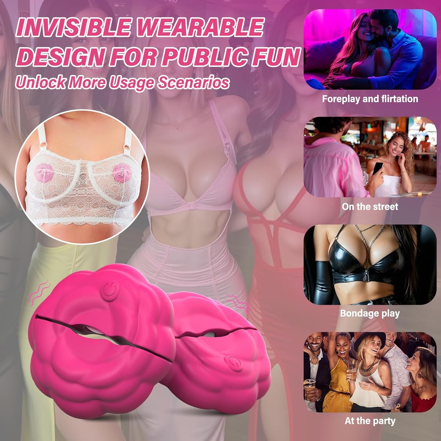 NipVolt Vibrating Rose Clamps - Vixen | Nova Network