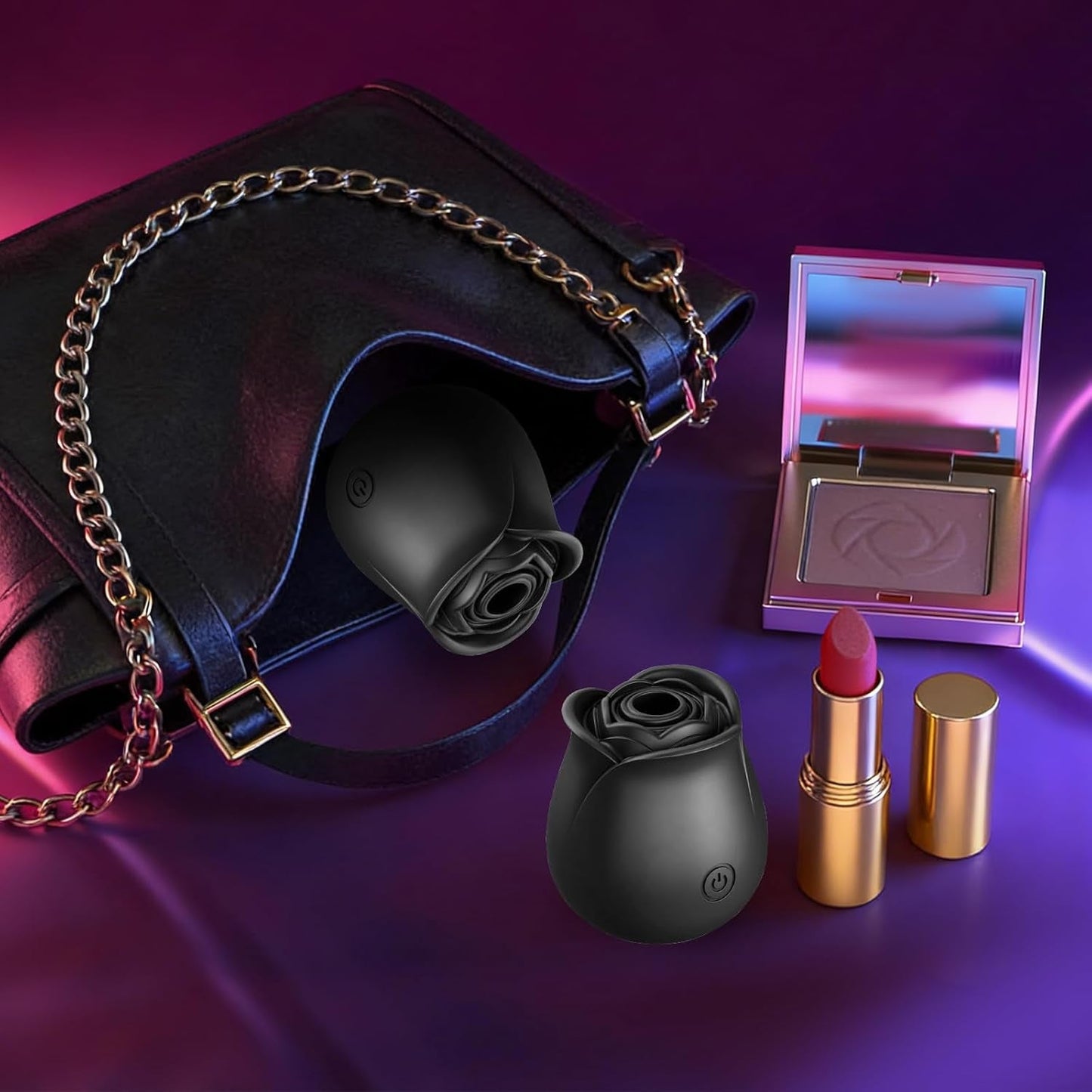 NoirBloom Black App Controlled Rose Suction Vibrator - Vixen | Nova Network
