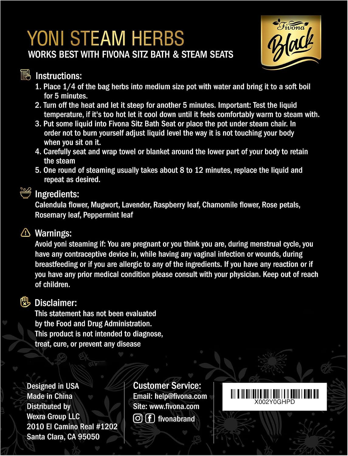 NoirSanctuary 3-in-1 Herbal Blend Yoni Steam Kit - Vixen Adult Playroom