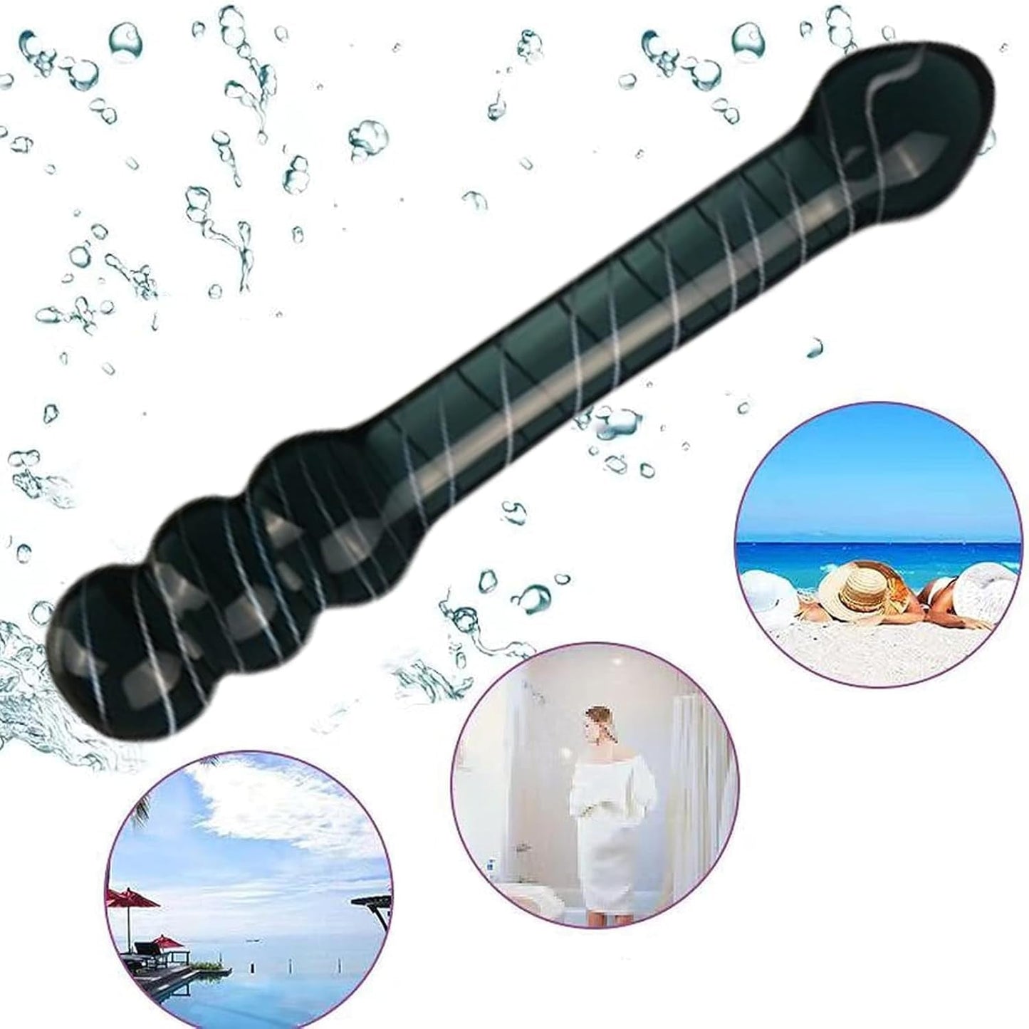 NoirScepter Black Double Ended Glass Dildo - Vixen | Nova Network