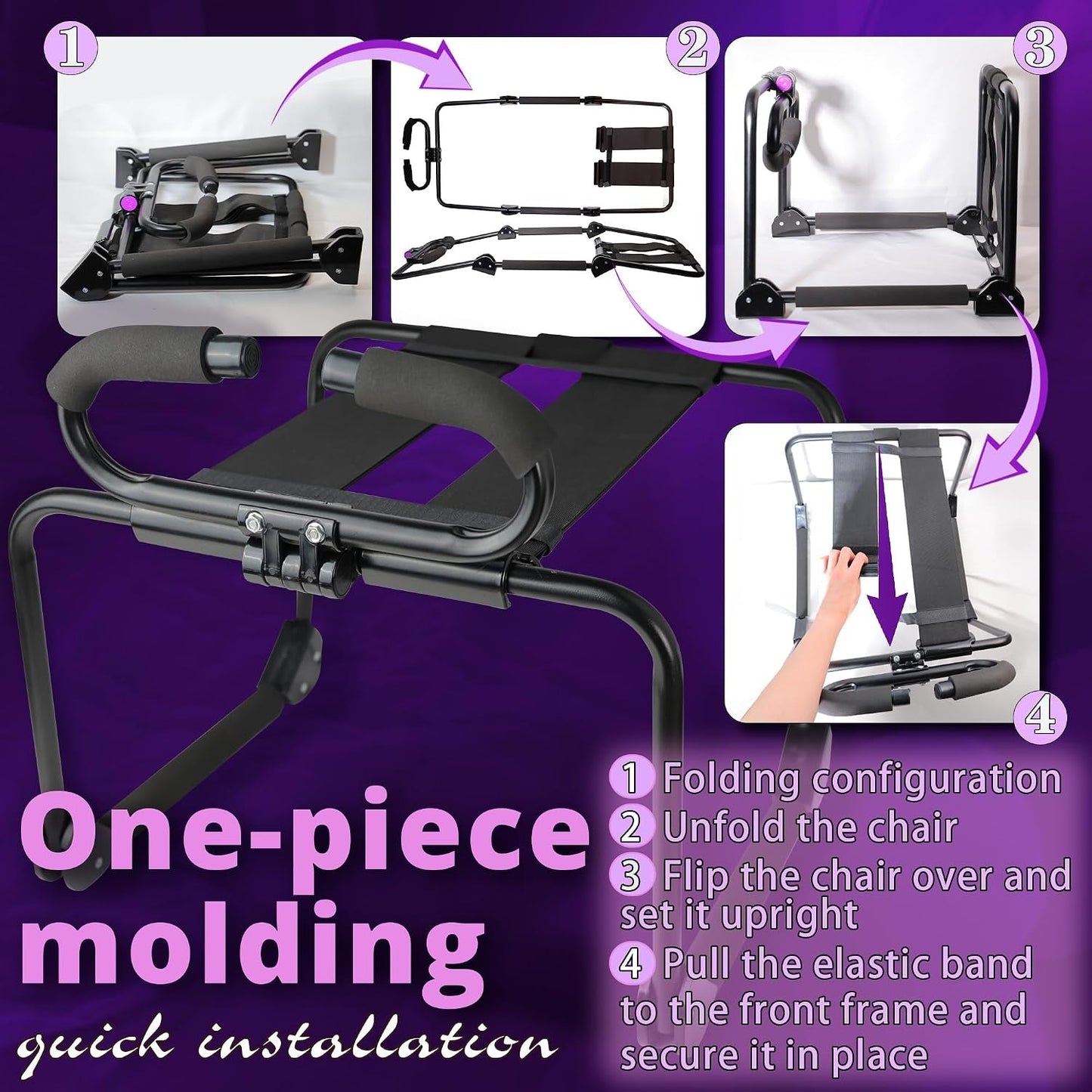 OneMotion Foldable Sex Chair | Zero Assembly, Dildo Mount - Vixen Adult Playroom