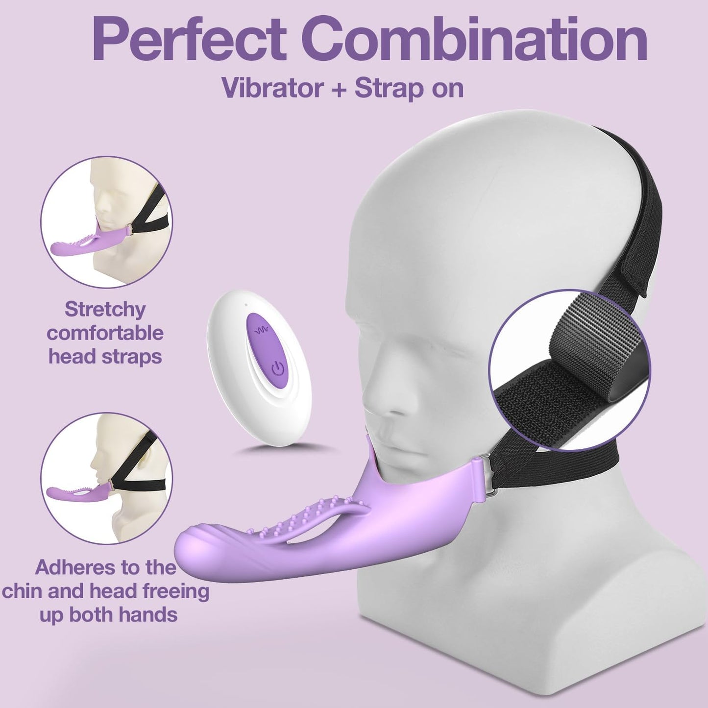 OralLock Vibrating Face - Strap Dildo - Vixen | Nova Network