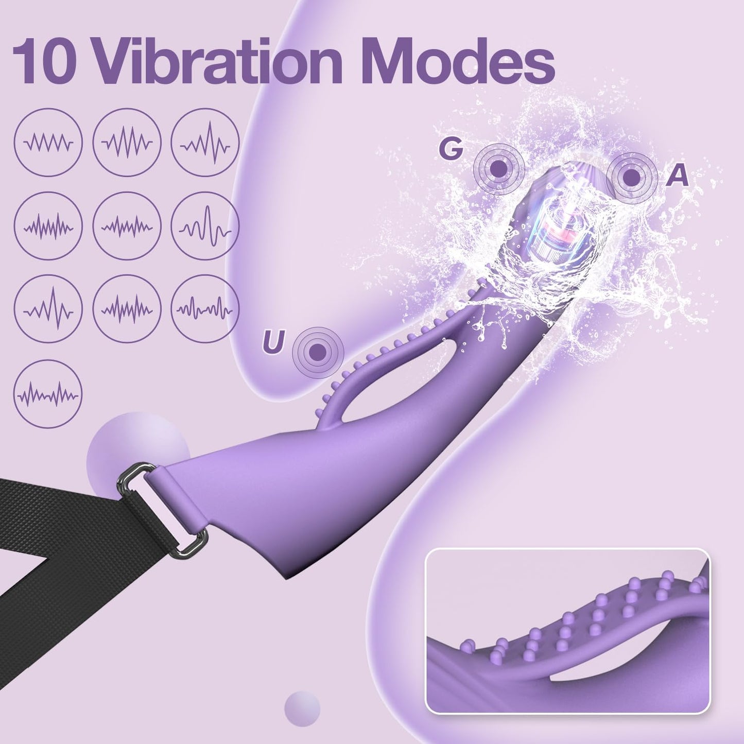 OralLock Vibrating Face - Strap Dildo - Vixen | Nova Network