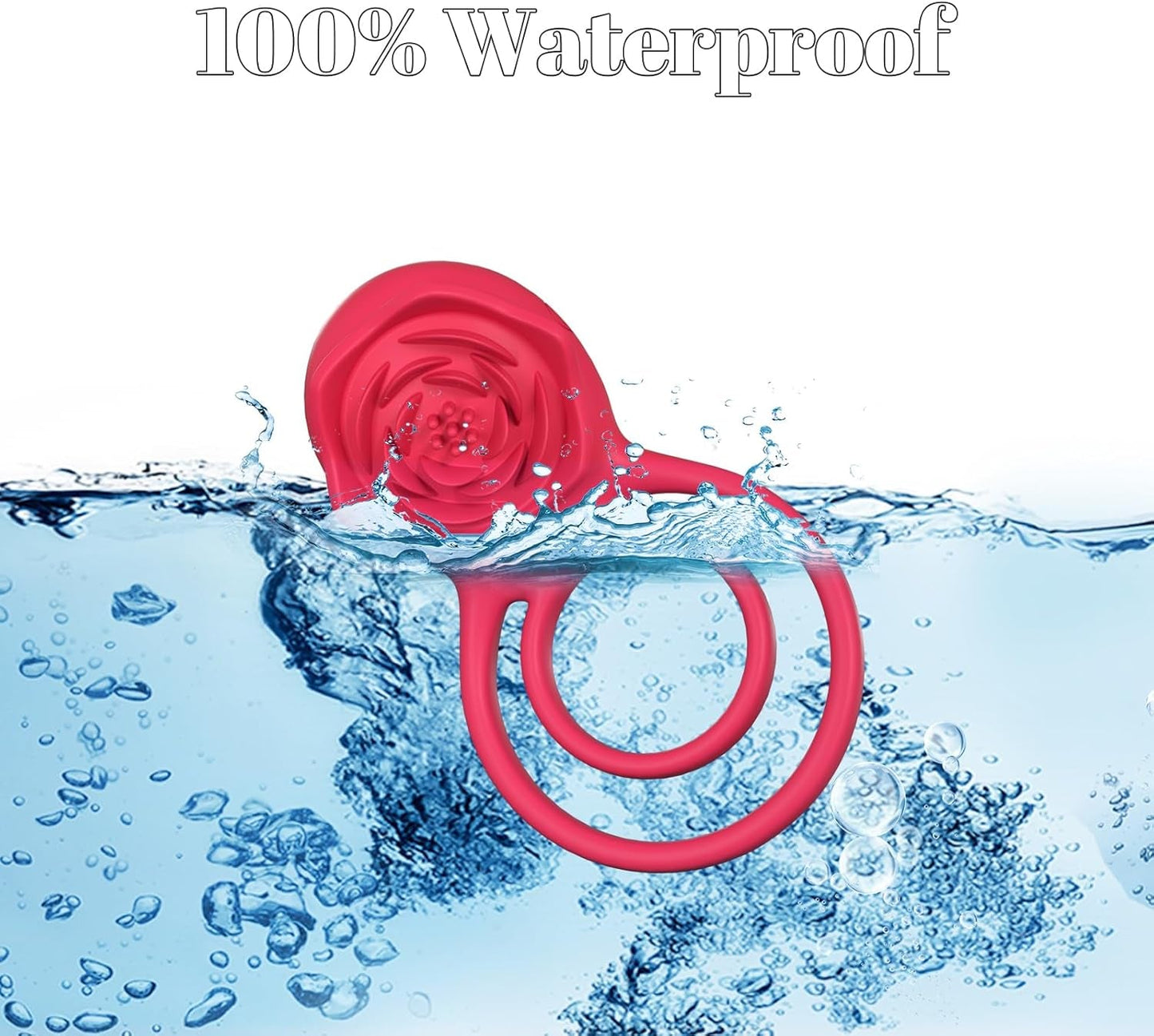 PetalLock Vibrating Cock Ring Rose Red Clitoral Stim 7 Modes - Vixen | Nova Network