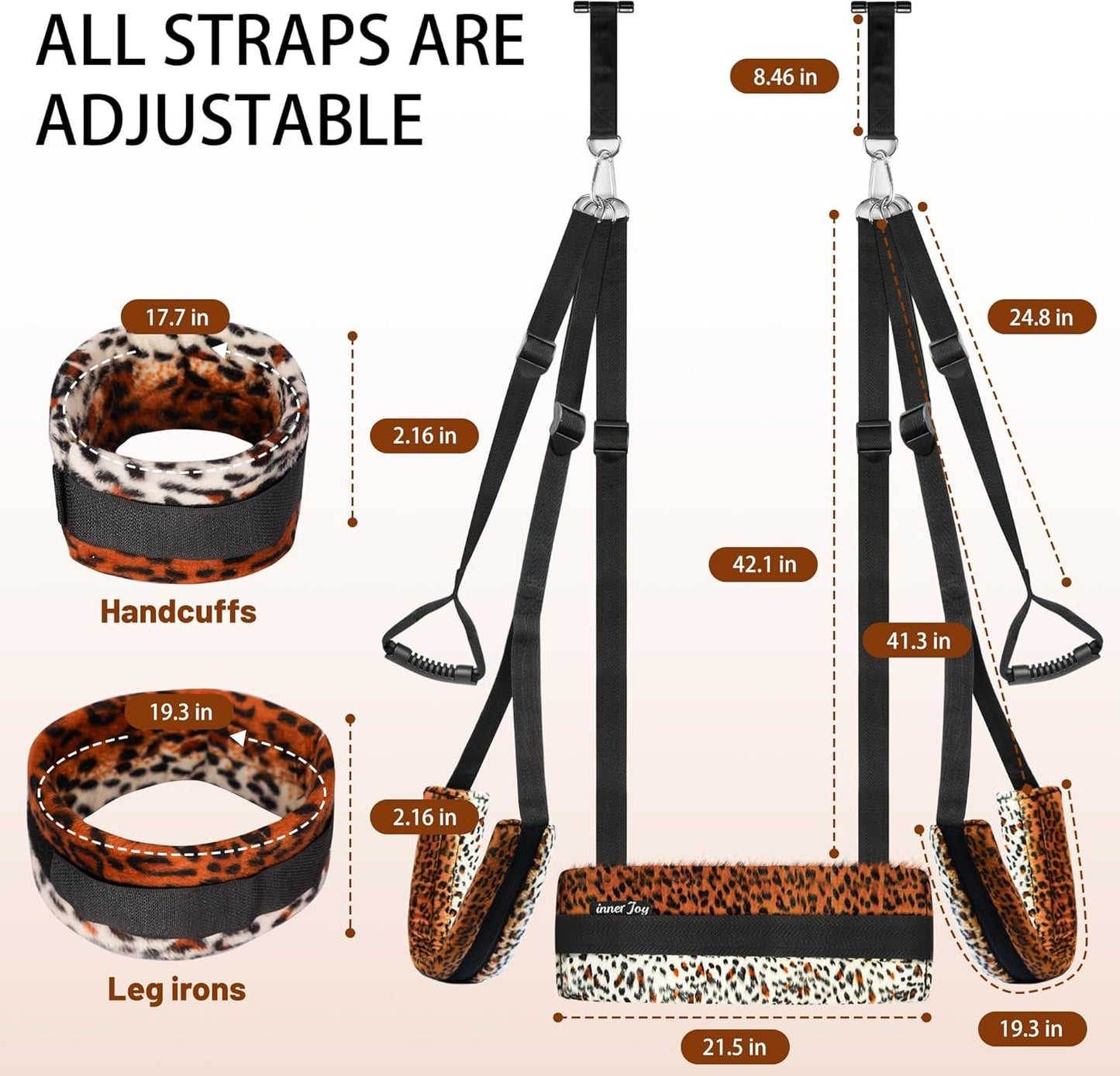 PlushElevate Leopard Print Adjustable Door Sex Swing - Vixen | Nova Network