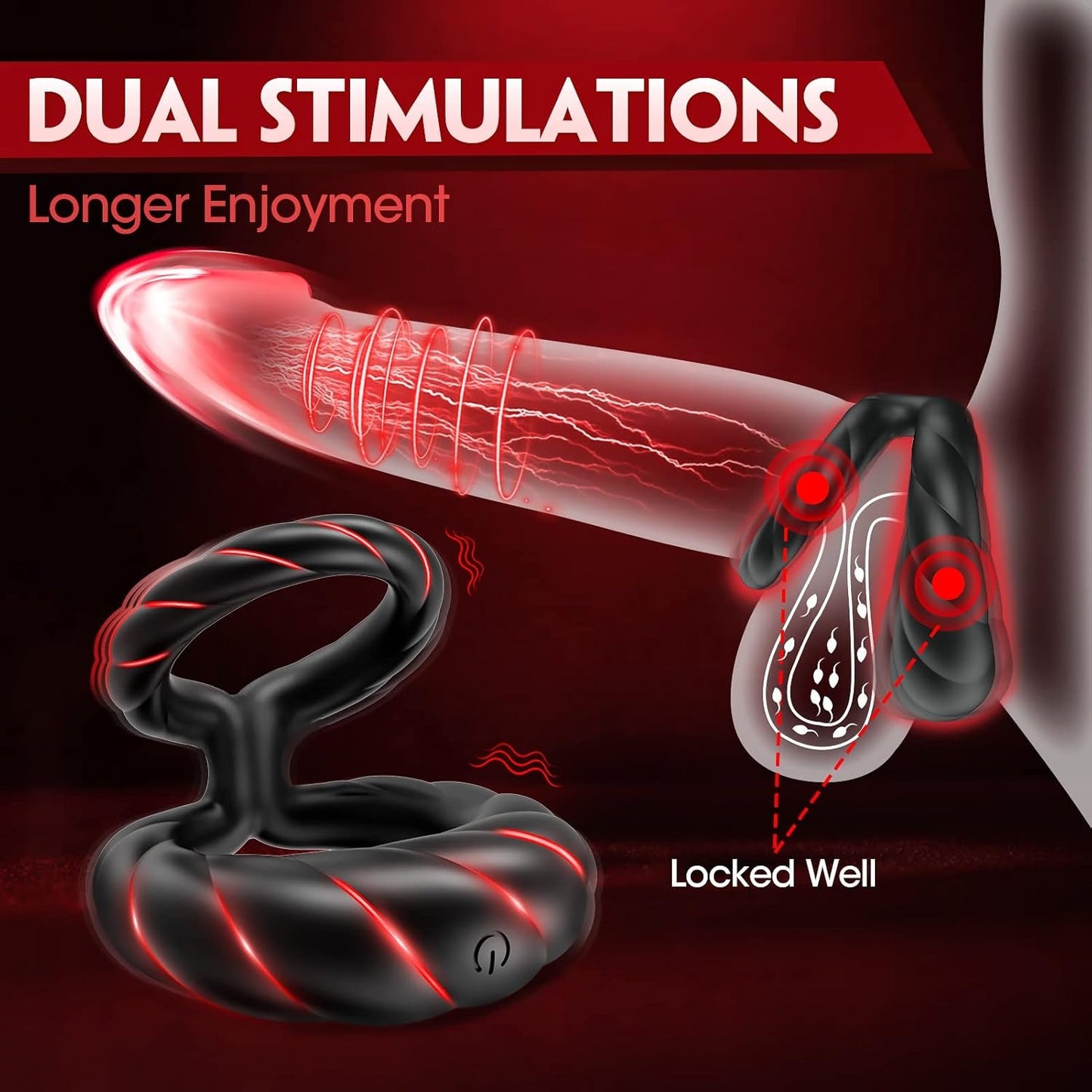 PowerLock Dual Vibrating Penis Ring - Vixen | Nova Network