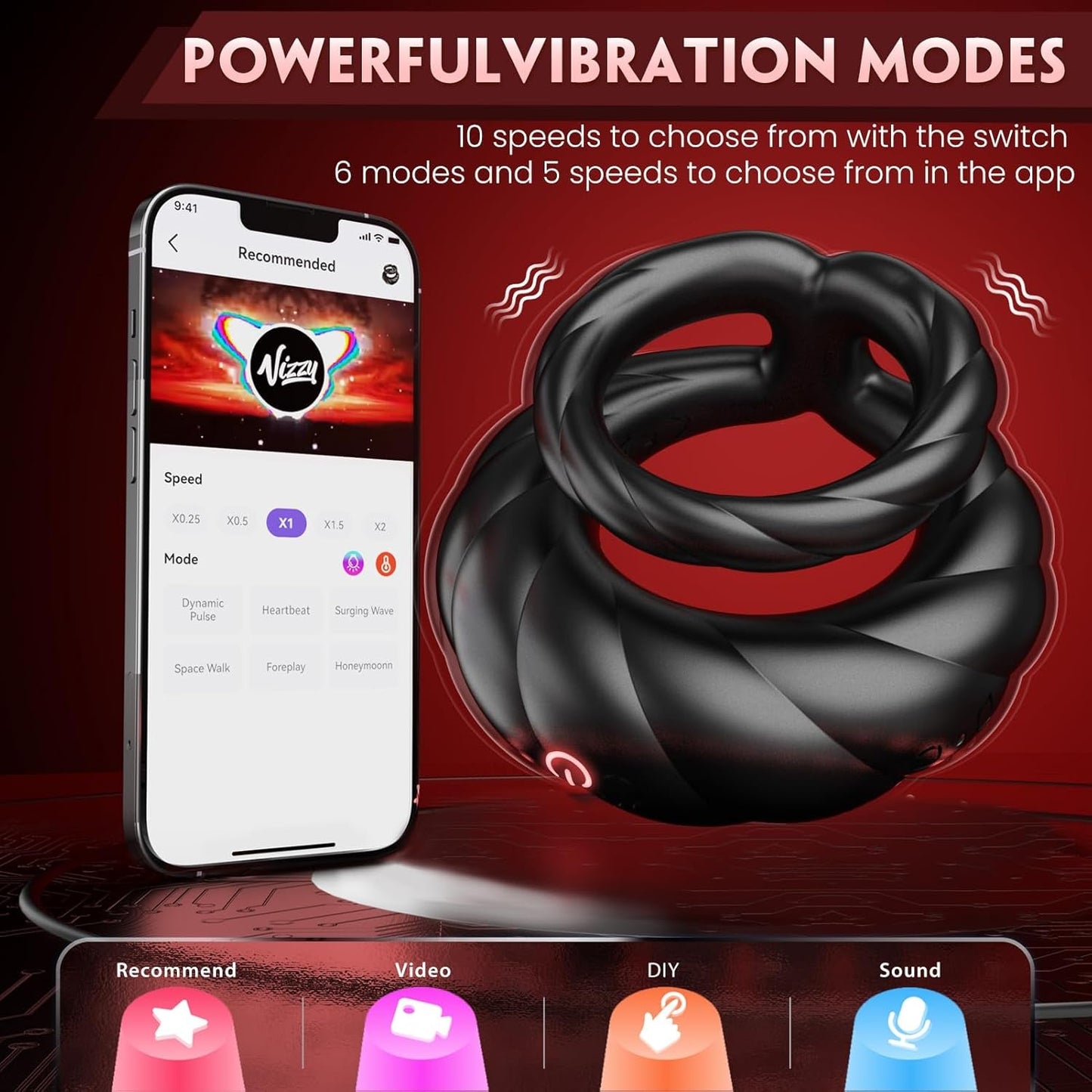 PowerLock Dual Vibrating Penis Ring - Vixen | Nova Network