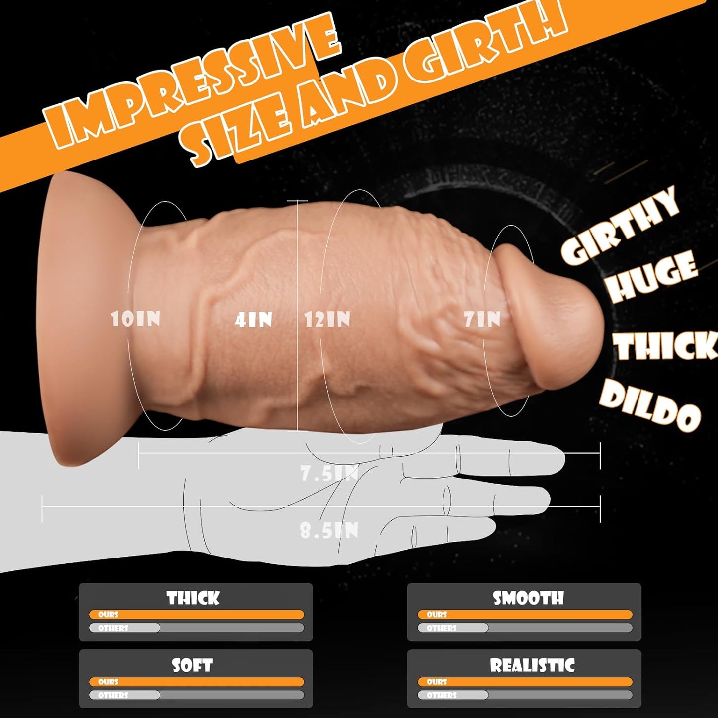 PowerThick 8.5" Huge Vibrating Dildo - Vixen | Nova Network