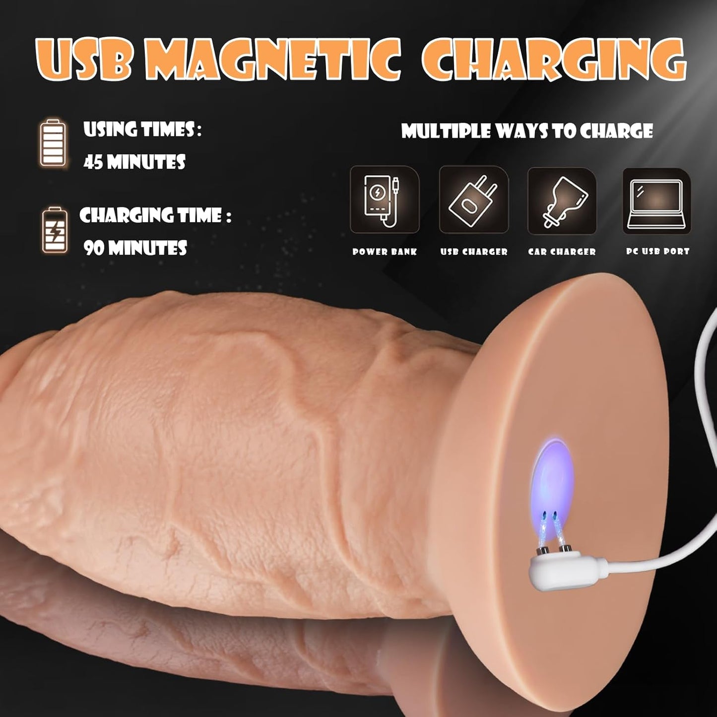 PowerThick 8.5" Huge Vibrating Dildo - Vixen | Nova Network