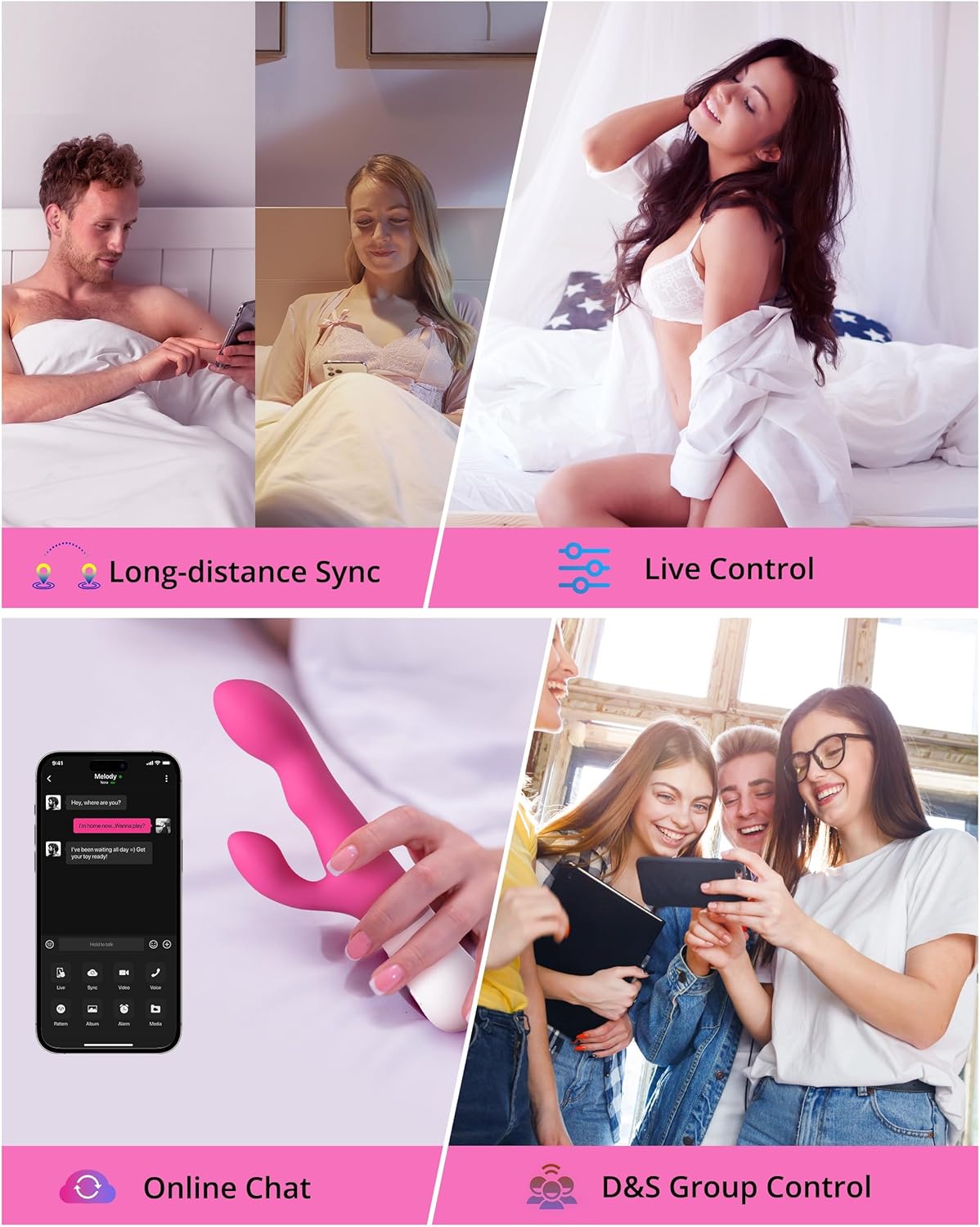 PulsePetal App - Controlled Rabbit Vibrator with Rotating Shaft - Vixen | Nova Network