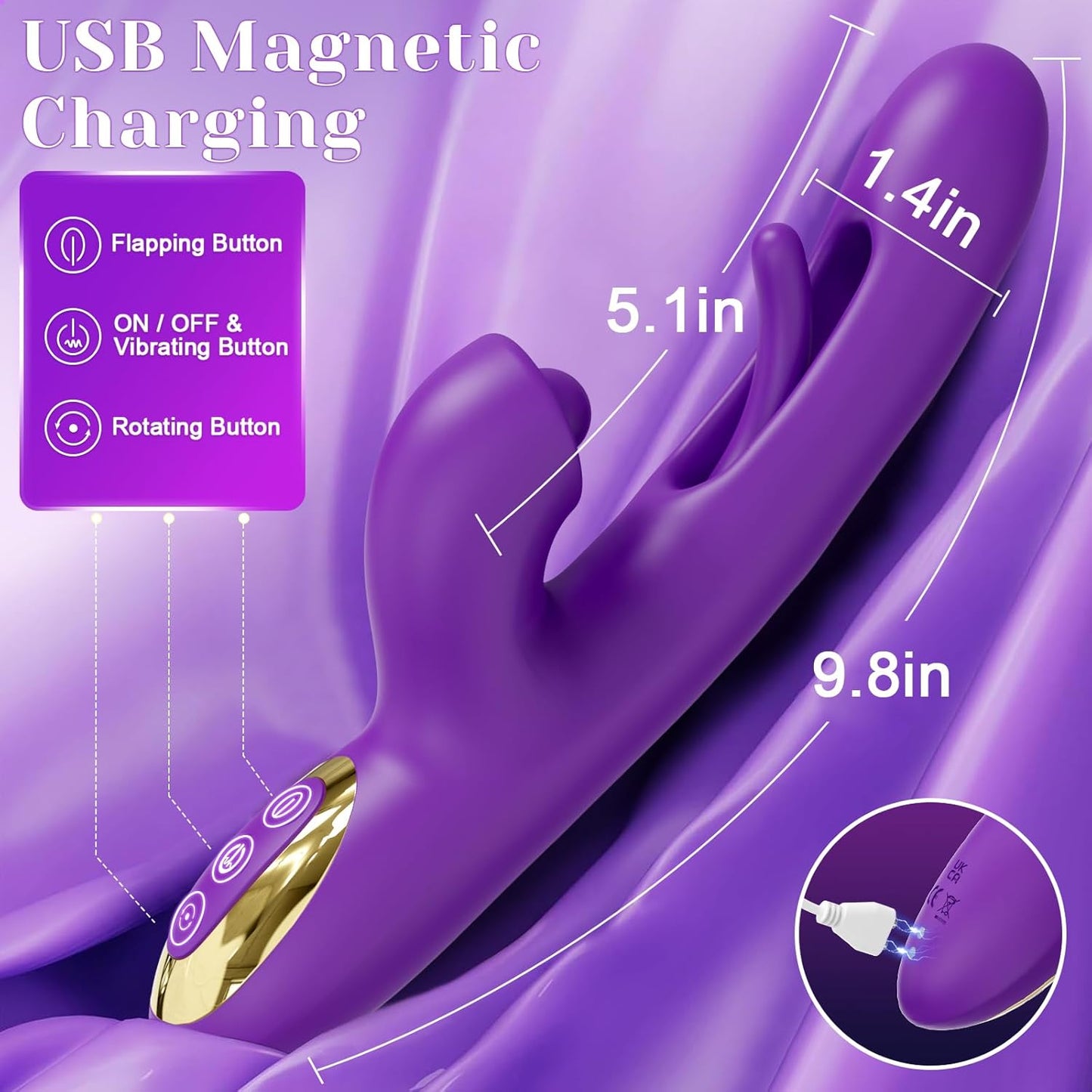 PurpleGlory 3 - in - 1 Flapping Vibrator - Vixen | Nova Network