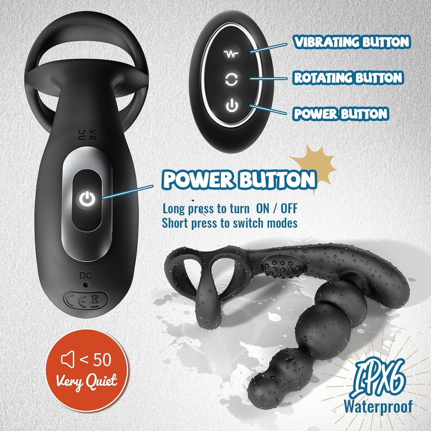 QuadVibe 4 - in - 1 Prostate Massager Cock Ring - Vixen | Nova Network