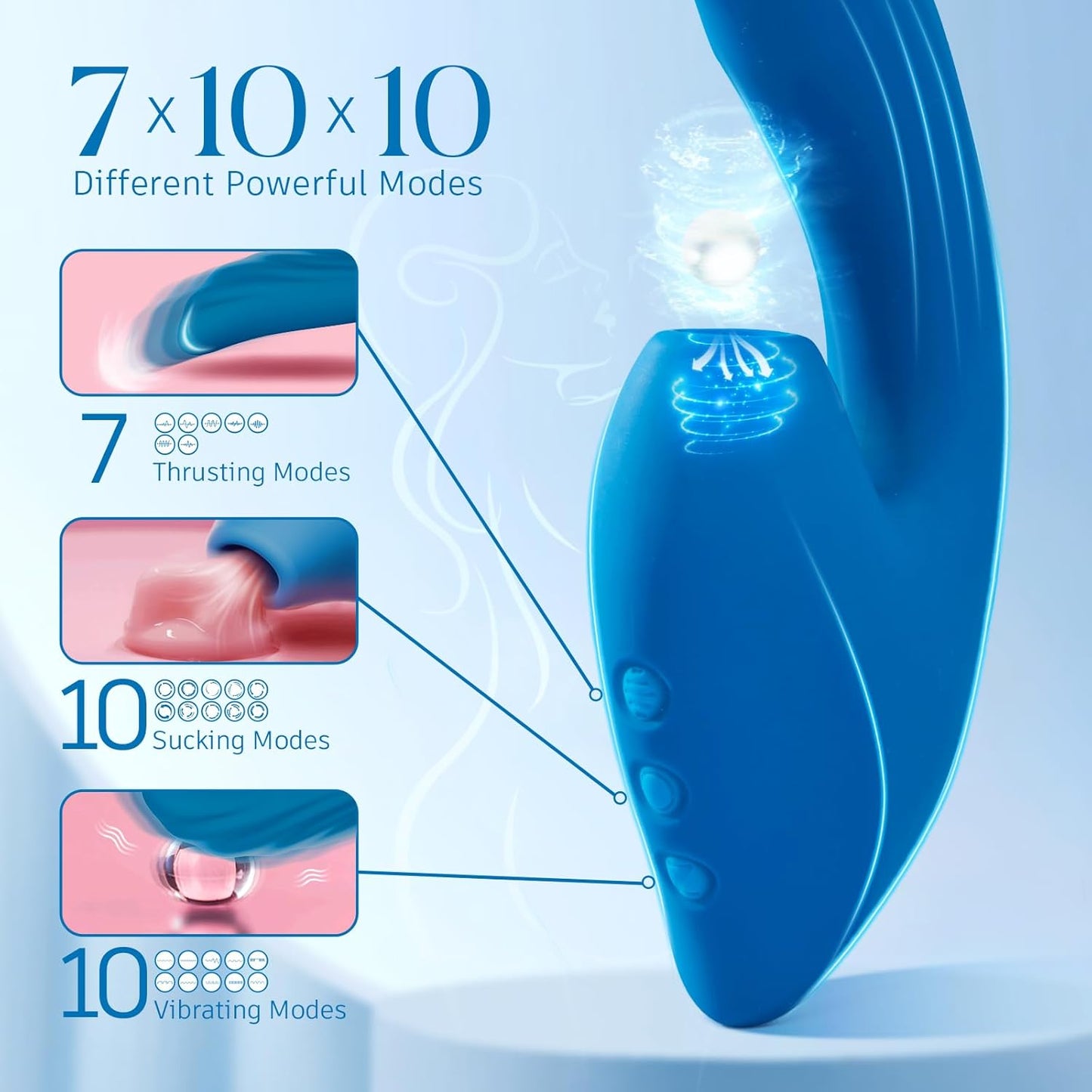 QueenPulse 3 - in - 1 Sucking & Thrusting Vibrator - Vixen | Nova Network