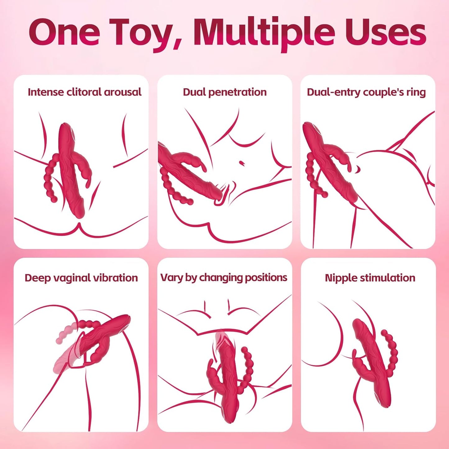 RabbitX 3 - in - 1 Rabbit Vibrator with Anal Beads - Vixen | Nova Network