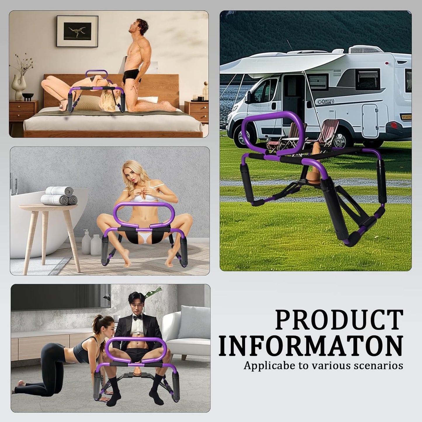 RhythmRide Adjustable Sex Chair with Bouncer Base & Handrail - Vixen | Nova Network