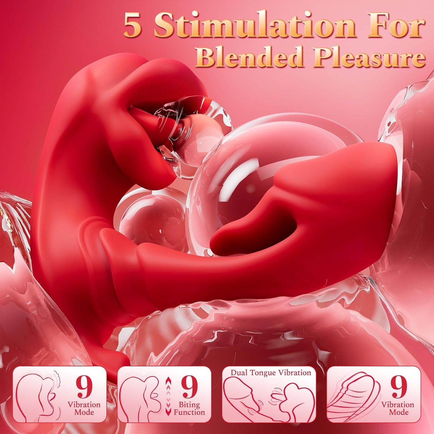 RoseBite 4 - in - 1 App Licking Vibrator - Vixen | Nova Network