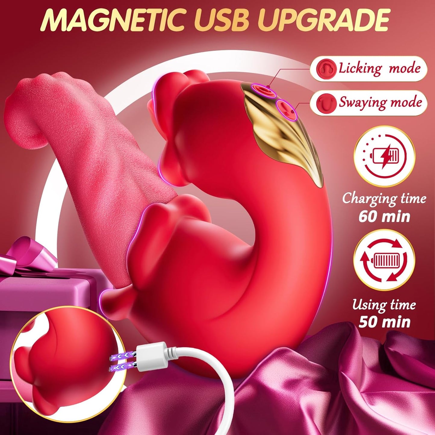 RoseBliss 4 - in - 1 Tongue G - Spot Vibrator - Vixen | Nova Network