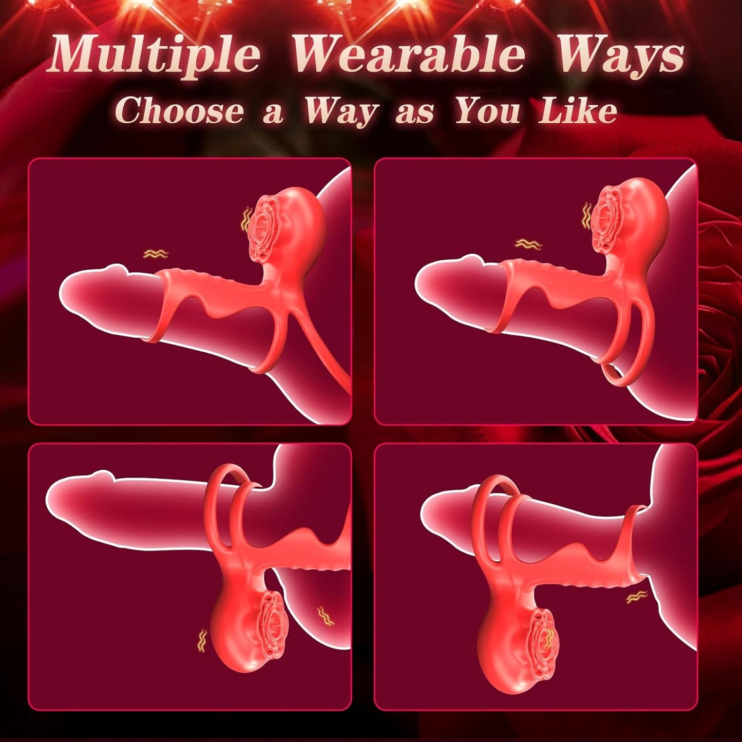 RoseClutch Vibrating Cock Ring Rose Licking Stimulator - Vixen | Nova Network