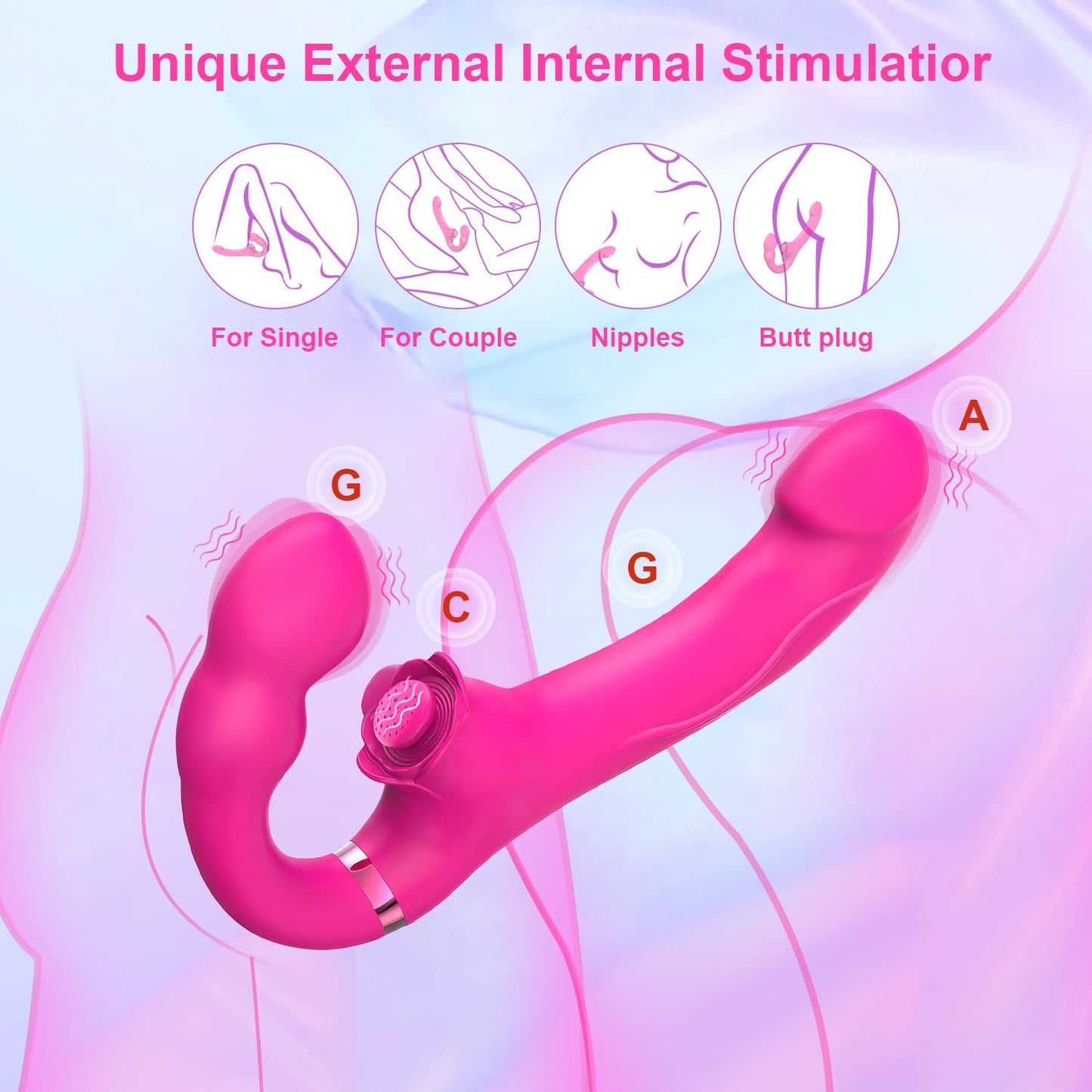 RoseDuo Strapless Vibrating Double Dildo - Vixen | Nova Network